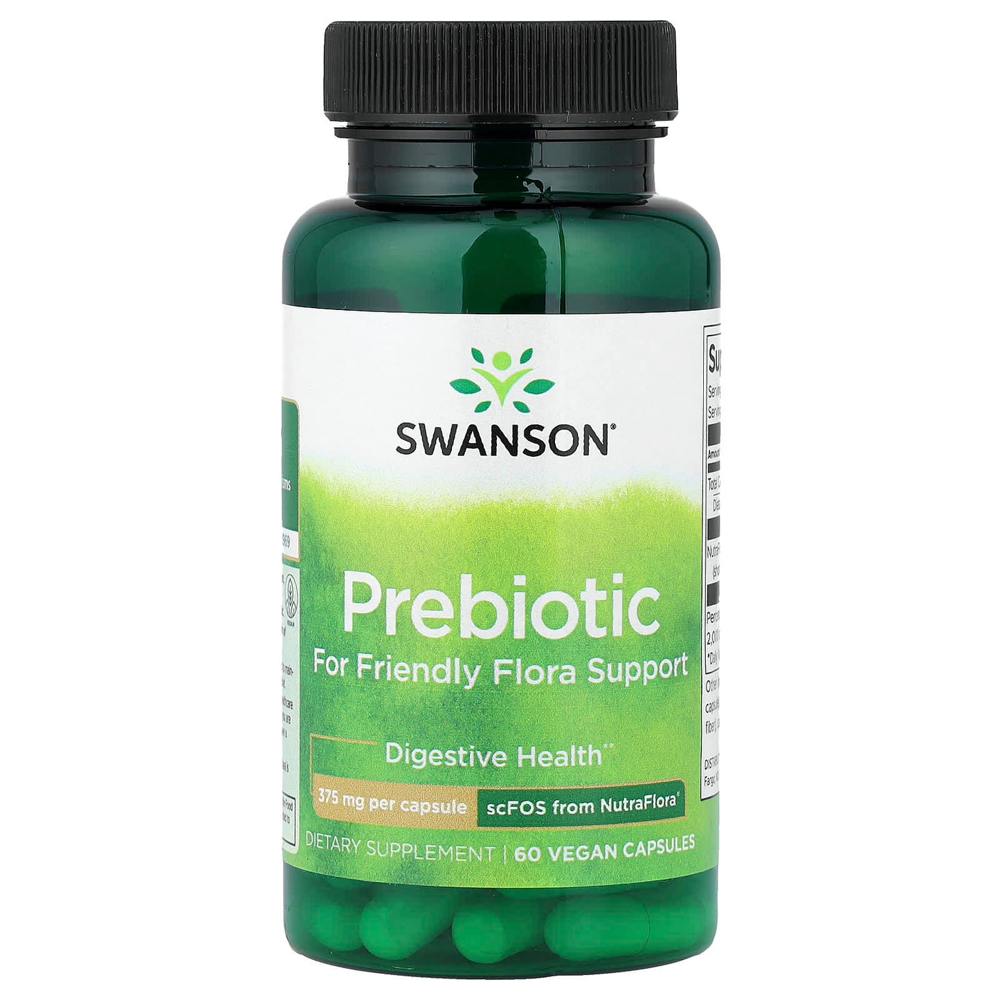 Swanson, Prebiotic For Friendly Flora Support, 60 Vegan Capsules - Image 1