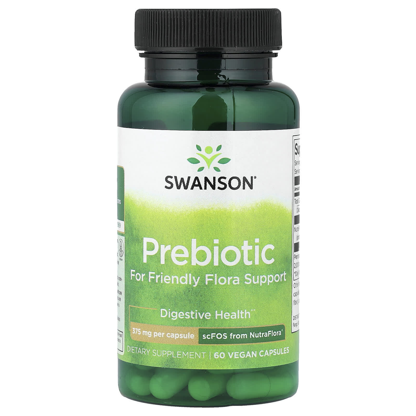 Swanson, Prebiotic For Friendly Flora Support, 60 Vegan Capsules - Image 1