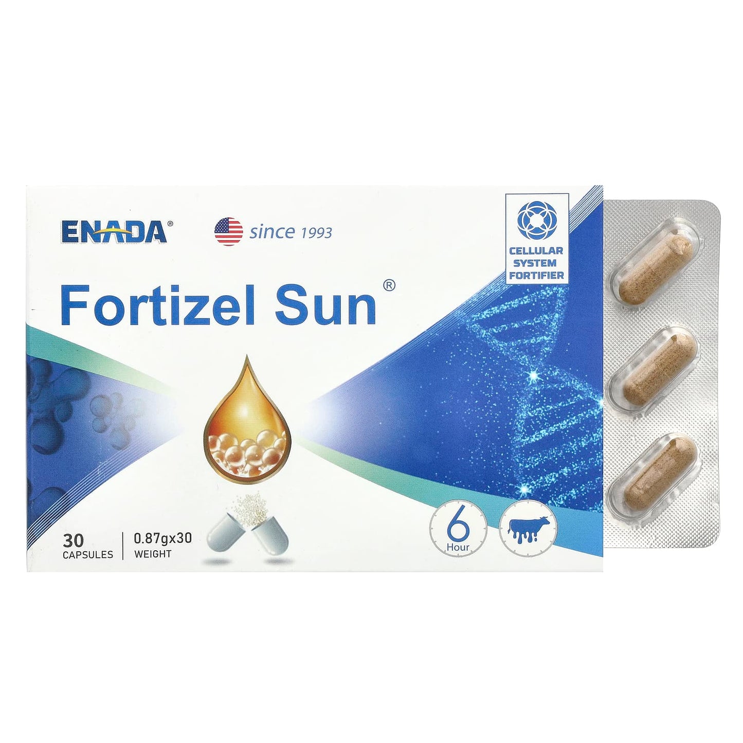 Optimize Your Cellular Health with ENADA Fortizel Sun - 30 Capsules - Image 1