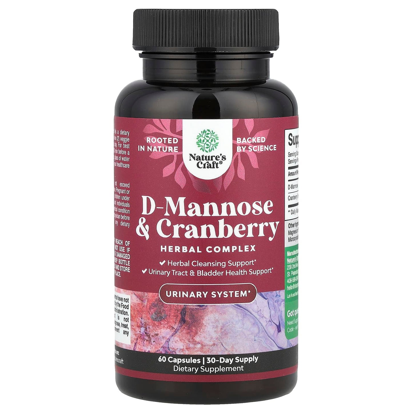 Nature's Craft, D-Mannose & Cranberry, 60 Capsules - Image 1
