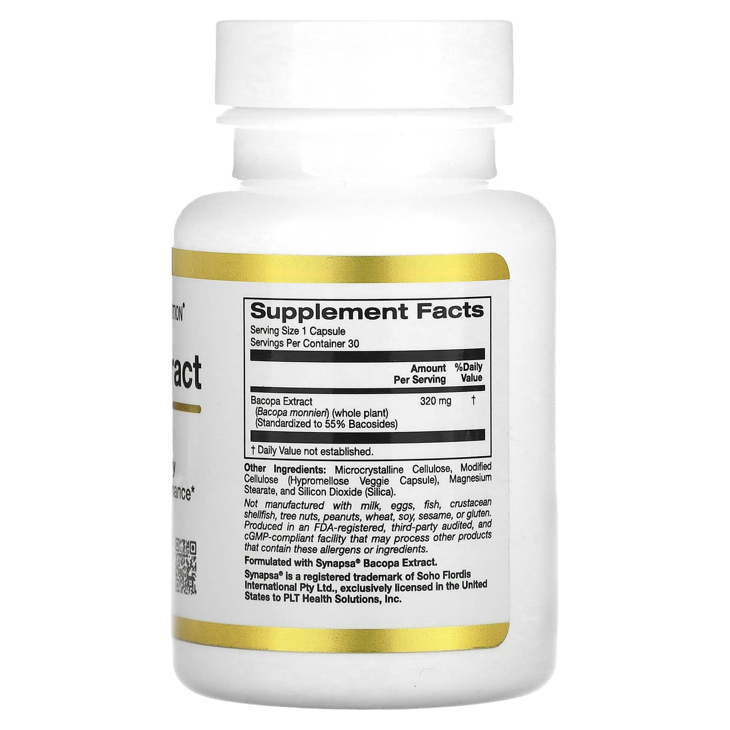 Bacopa Memory & Cognitive Support - 320mg, 30 Veg Capsules - Image 2