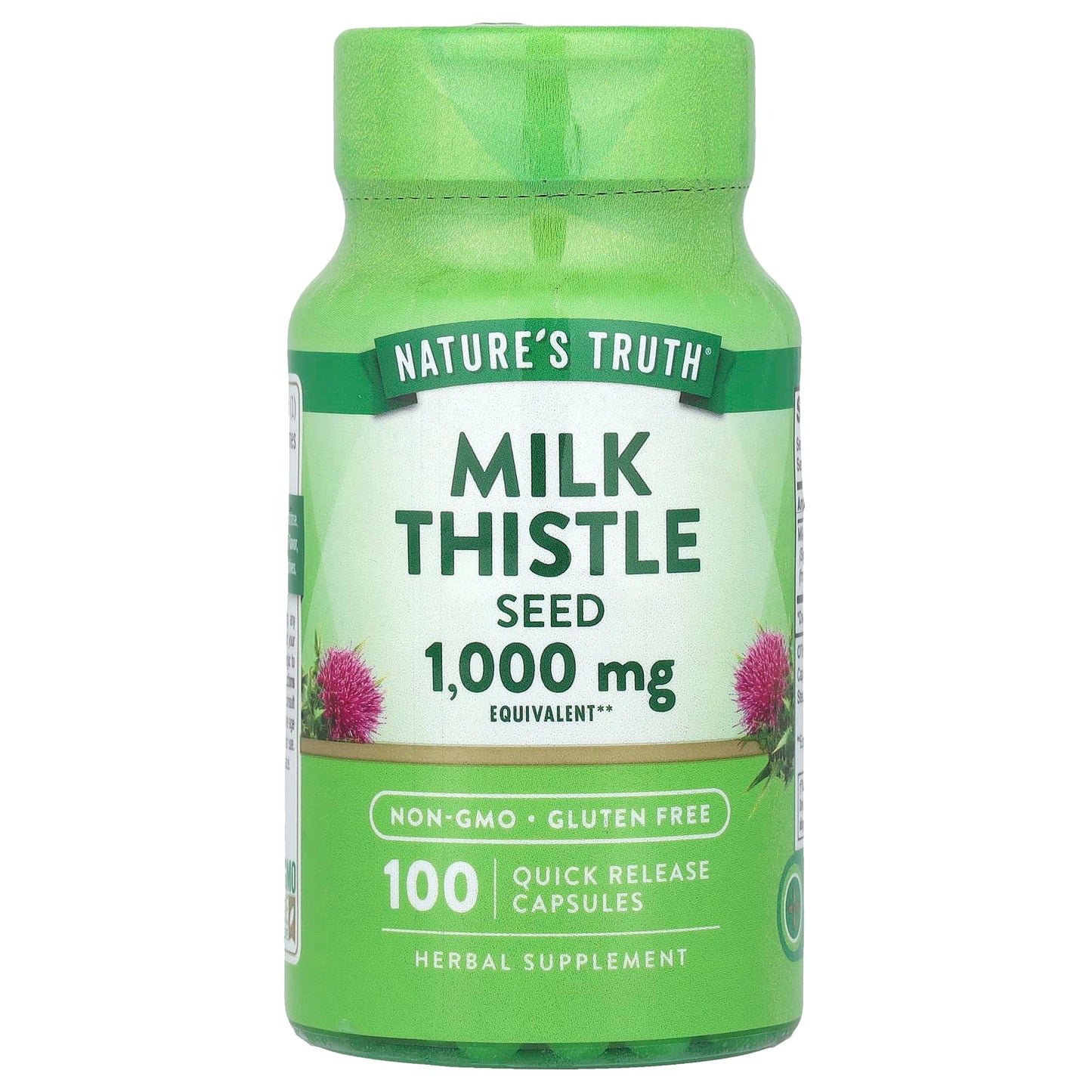 Nature's Truth, Milk Thistle Seed, 1,000 mg, 100 Quick Release Capsules - Image 1
