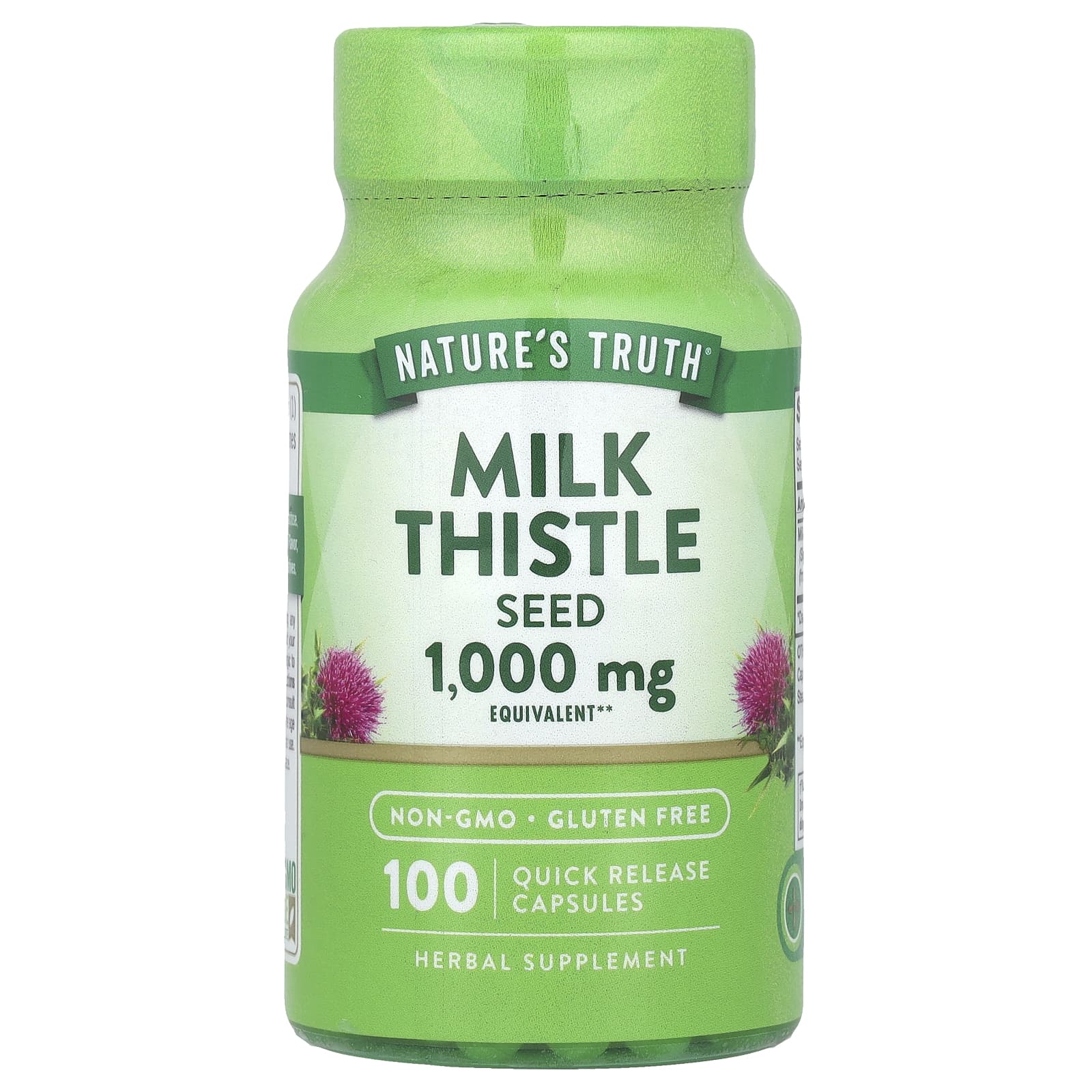 Nature's Truth, Milk Thistle Seed, 1,000 mg, 100 Quick Release Capsules - Image 1