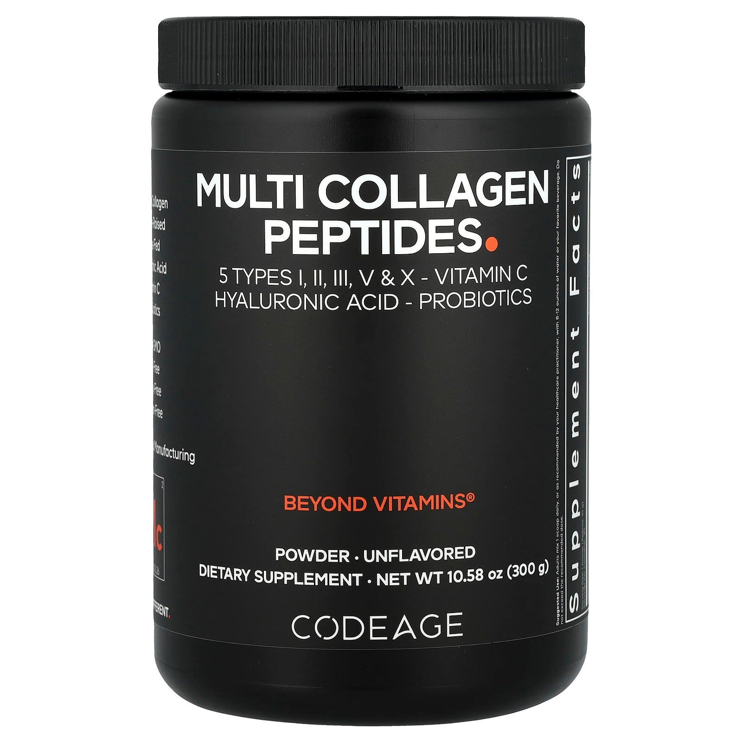 Codeage Multi Collagen Peptides Powder | Unflavored | 10.58 oz (300 g) - Image 1