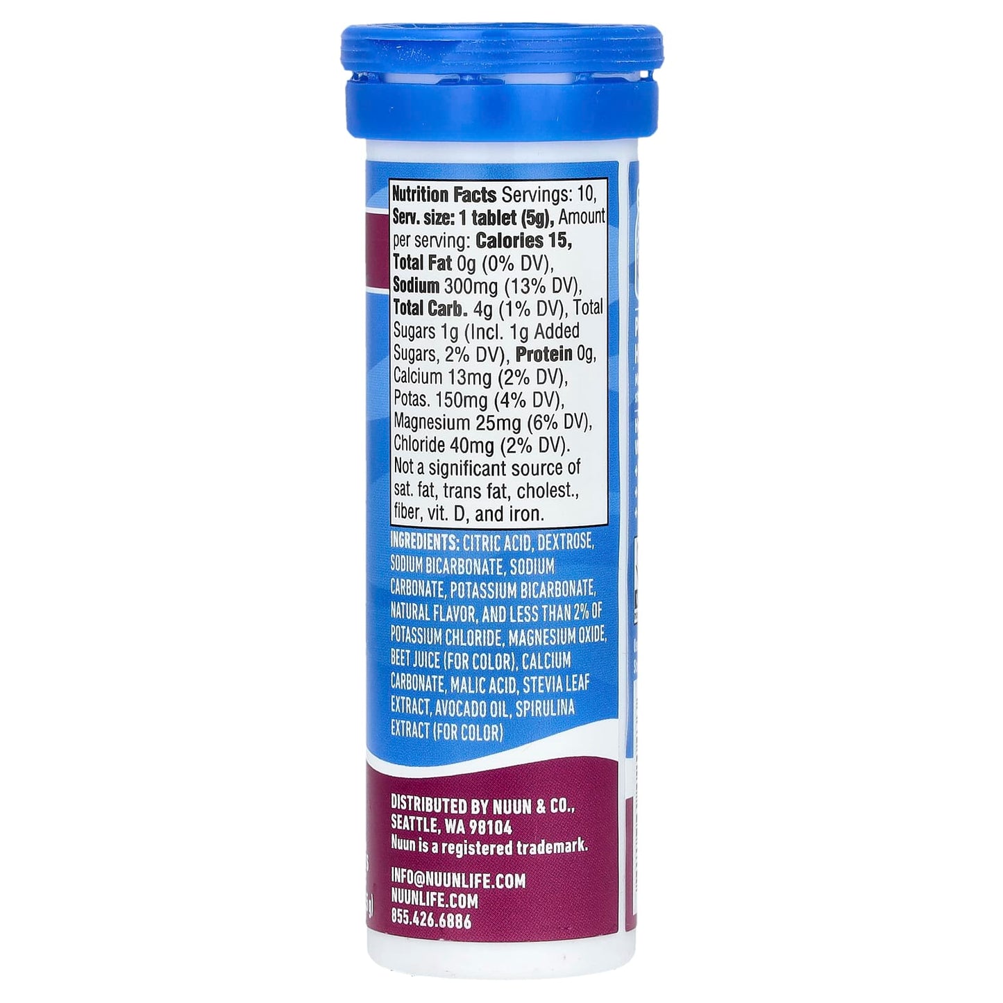 Nuun, Sport Hydration, Effervescent Electrolyte Drink, Tri-Berry, 10 Tablets - Image 2