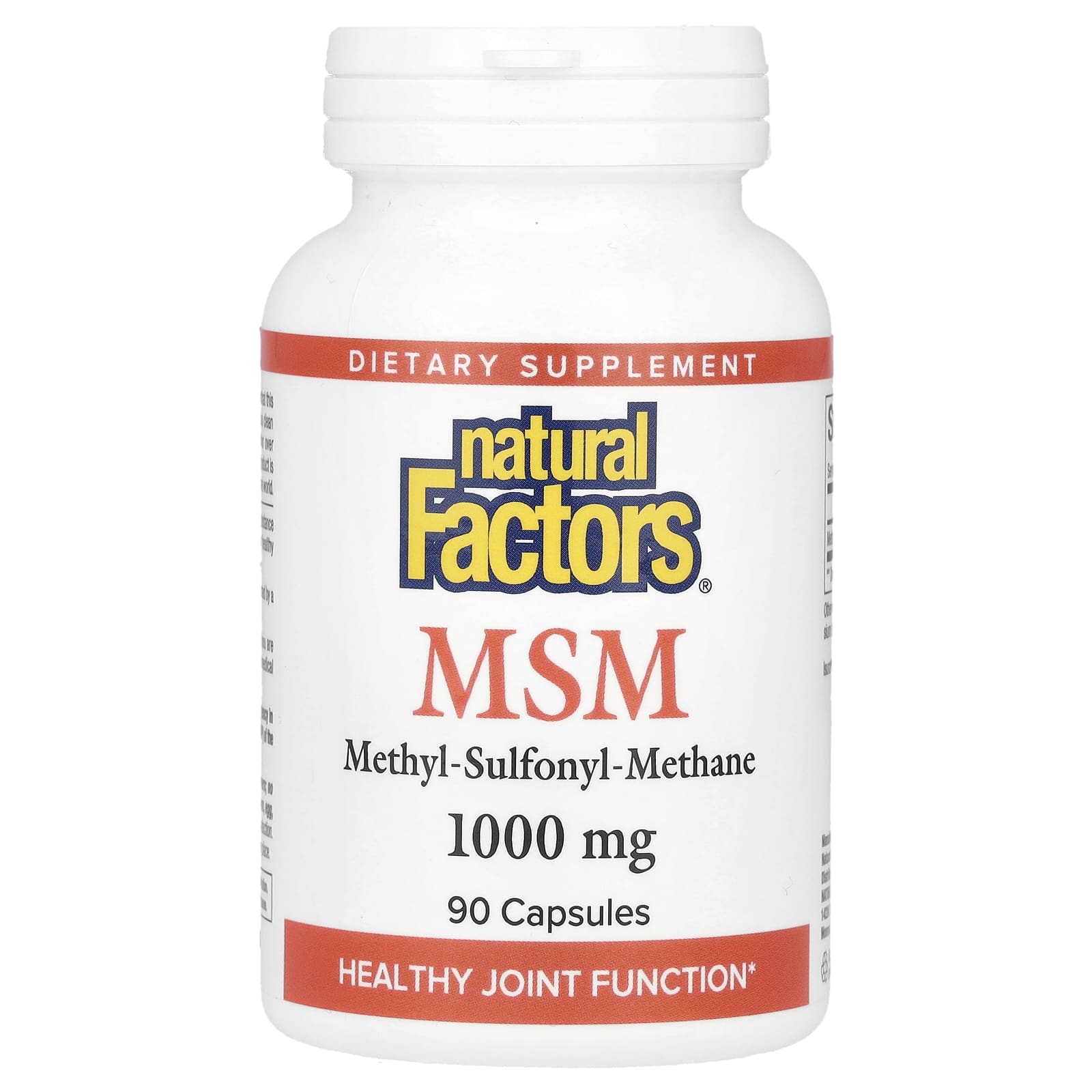 Natural Factors, MSM, 1,000 mg, 90 Capsules - Image 1