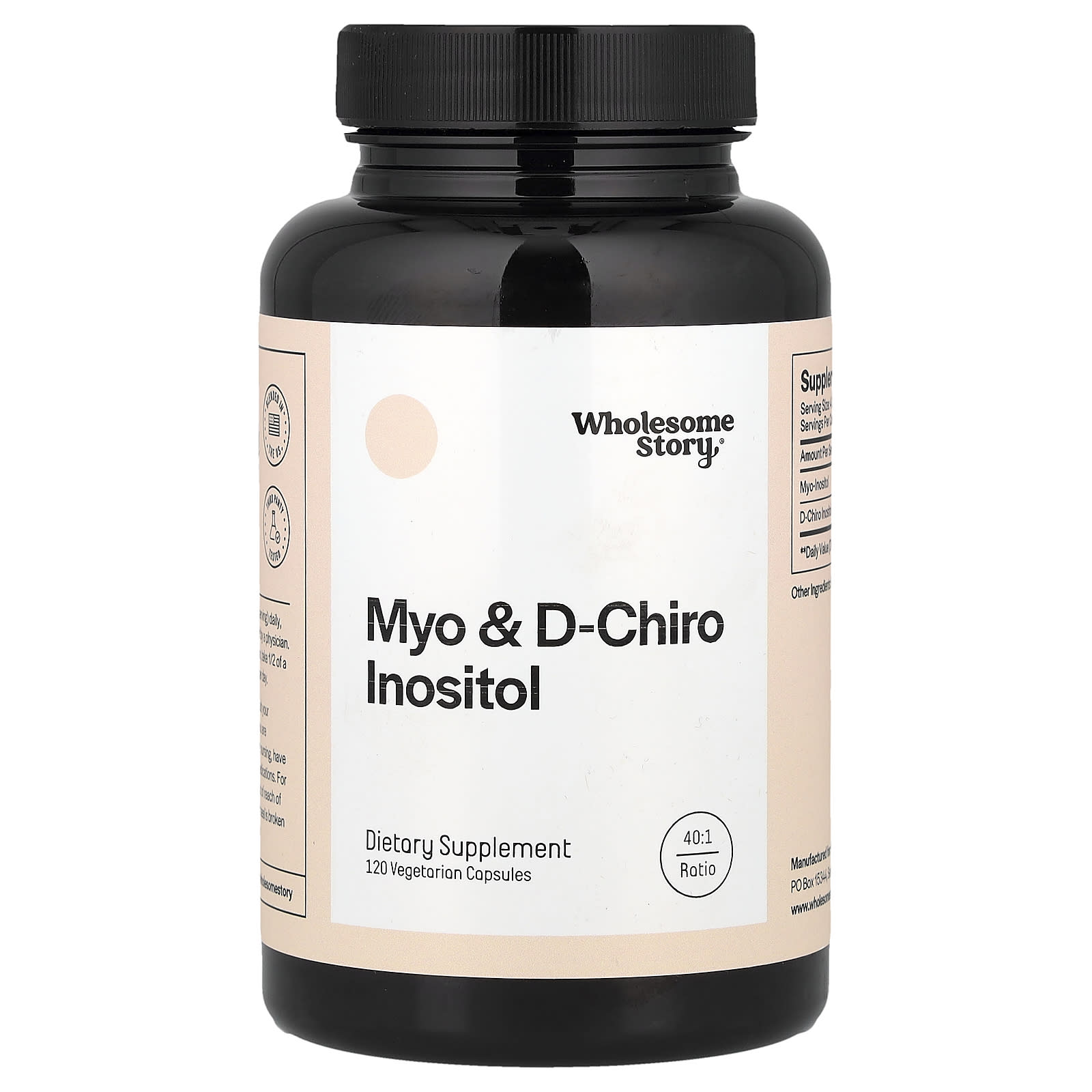 Wholesome Story, Myo & D-Chiro Inositol, 120 Vegetarian Capsules - Image 1