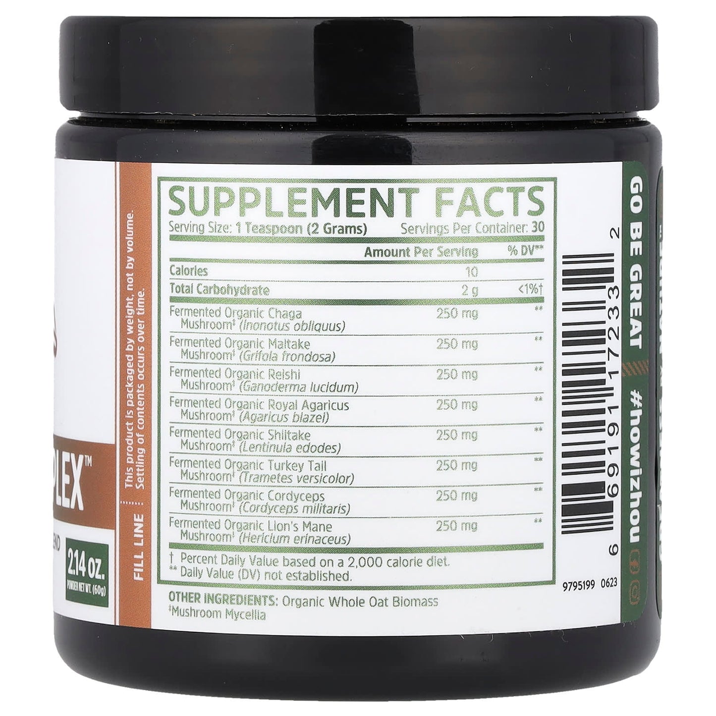 Zhou Nutrition, Mushroom 8-Plex™ Powder, Unflavored, 2.14 oz (60 g) - Image 2