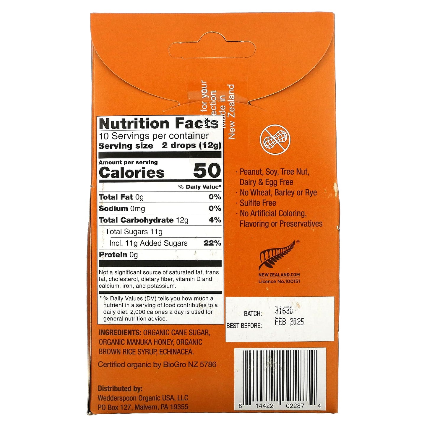 Wedderspoon, Organic Manuka Honey Drops, Honey with Echinacea, 4 oz (120 g) - Image 2