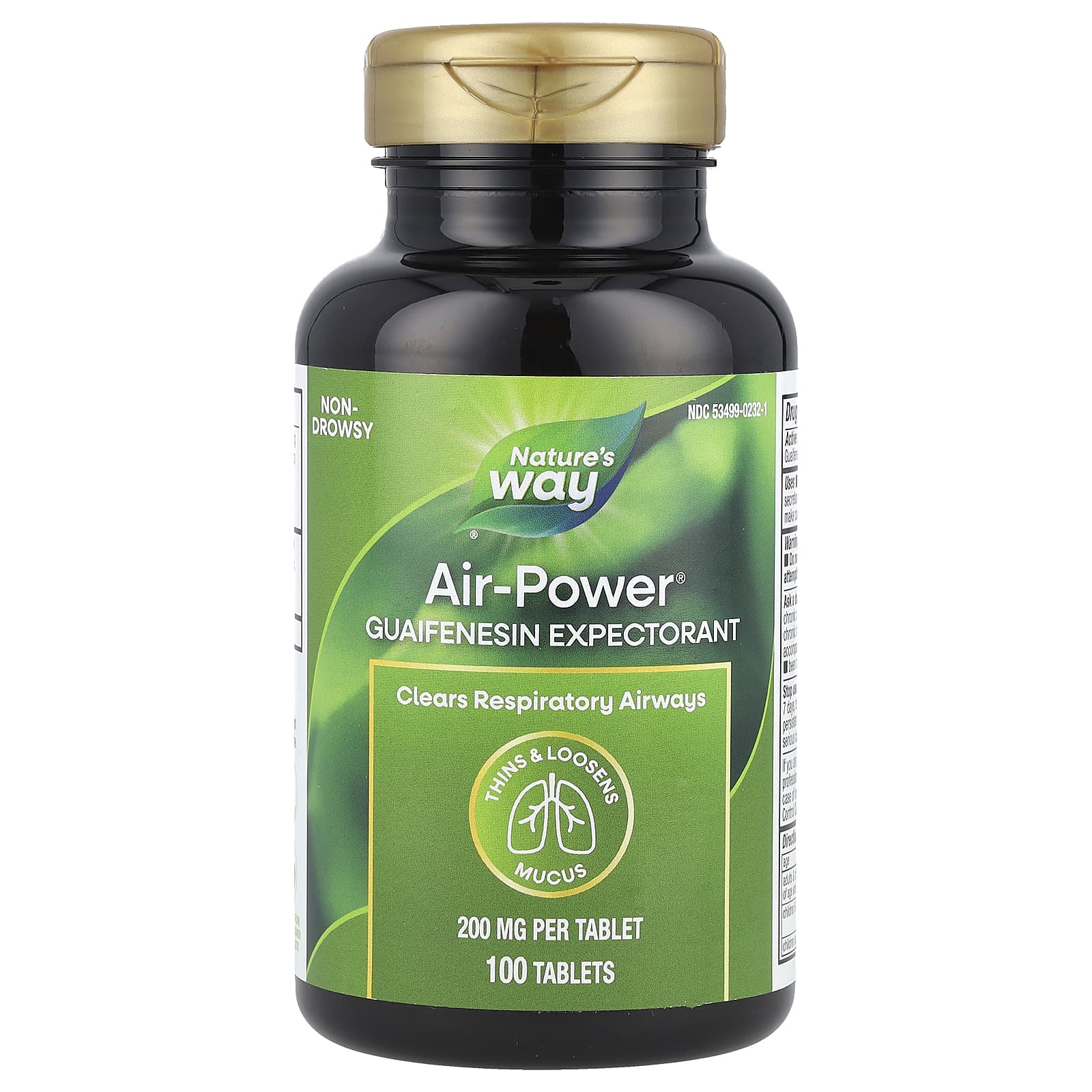 Nature's Way, Air-Power®, Guaifenesin Expectorant, 200 mg, 100 Tablets - Image 1