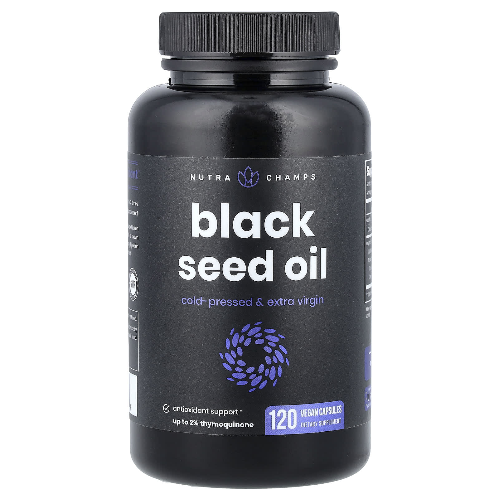 NutraChamps, Black Seed Oil, 120 Vegan Capsules - Image 1