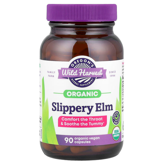 Oregon's Wild Harvest, Organic Slippery Elm, 90 Organic Vegan Capsules (400 mg per Capsule) - Image 1