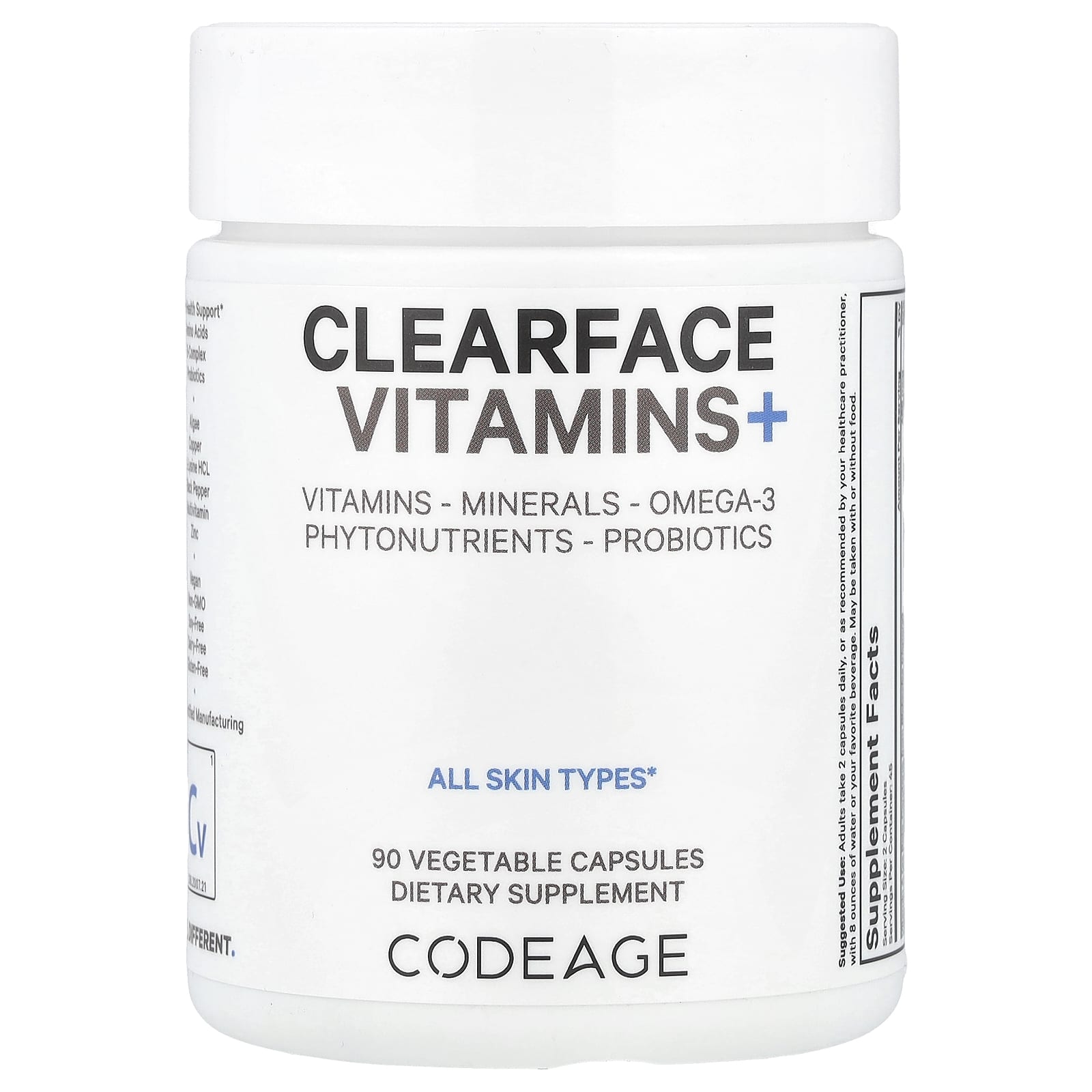 Codeage Clearface Vitamins+, Whole Food Supplement, 90 Capsules - Image 1