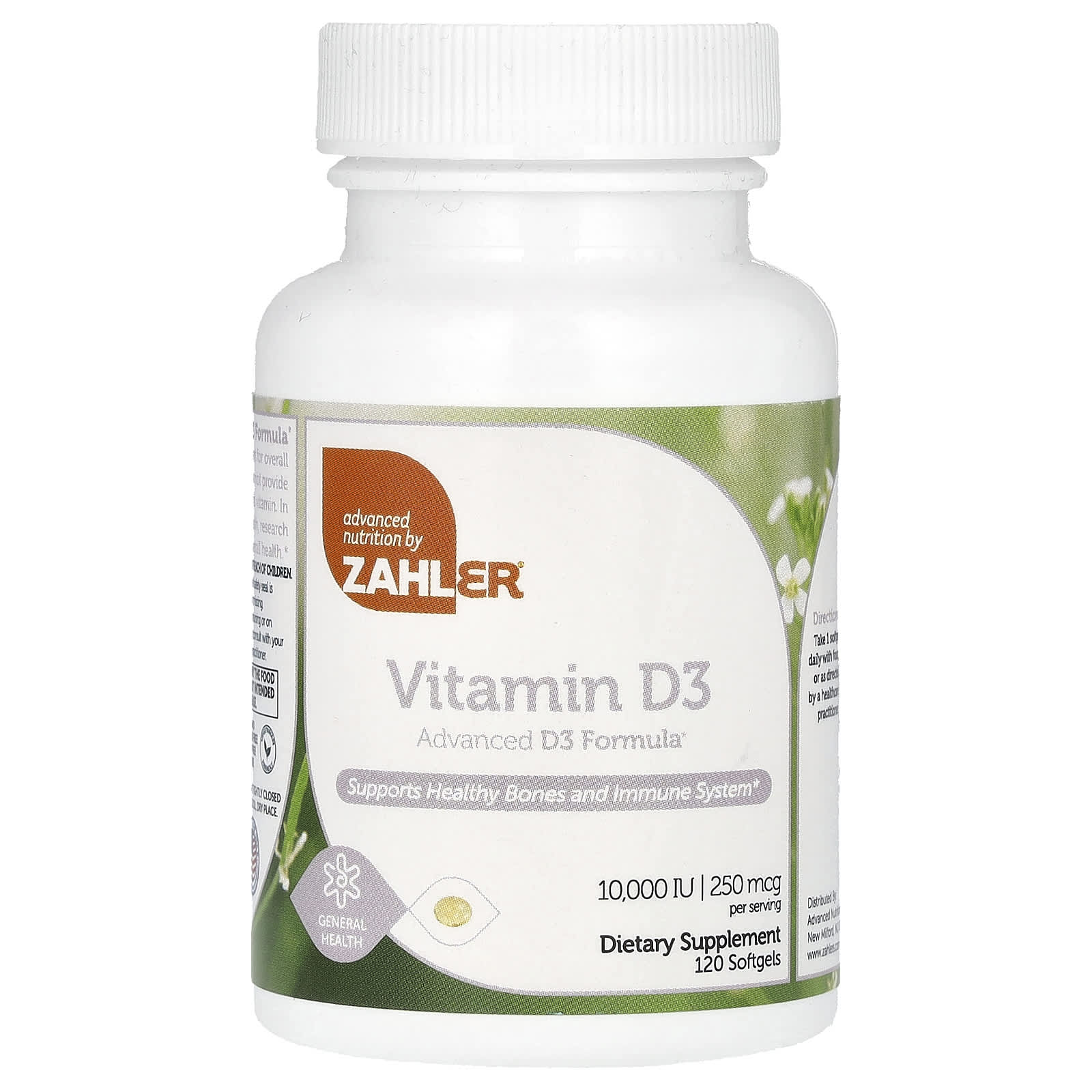 Zahler, Vitamin D3, 250 mcg (10,000 IU), 120 Softgels - Image 1
