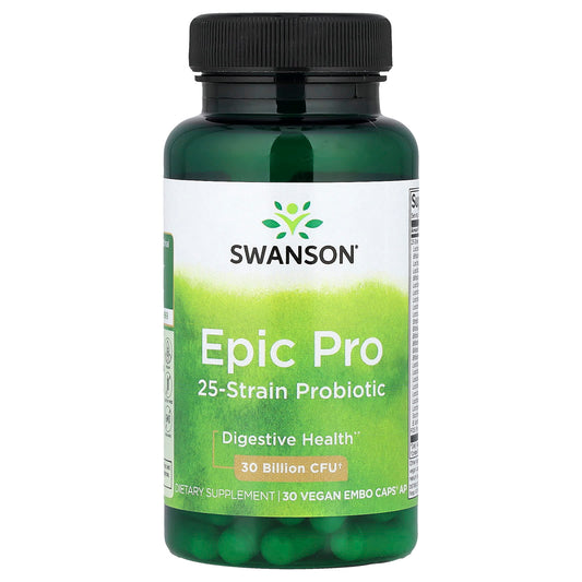 Swanson, Epic Pro 25-Strain Probiotic, 30 Billion CFU, 30 Vegan Embo Caps® AP - Image 1