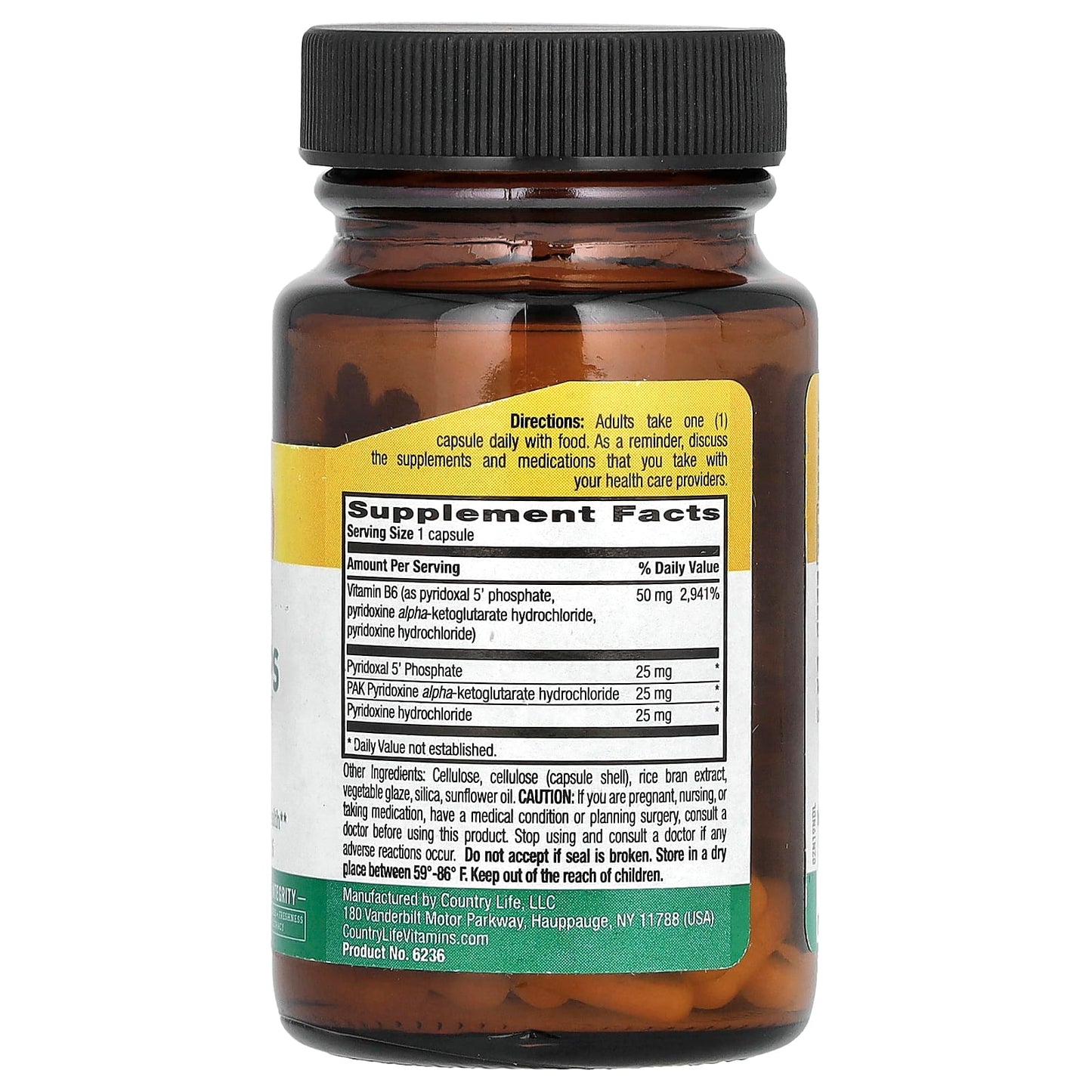 Country Life Coenzyme Active B6 Capsules - Vegan Energy Supplement - Image 2