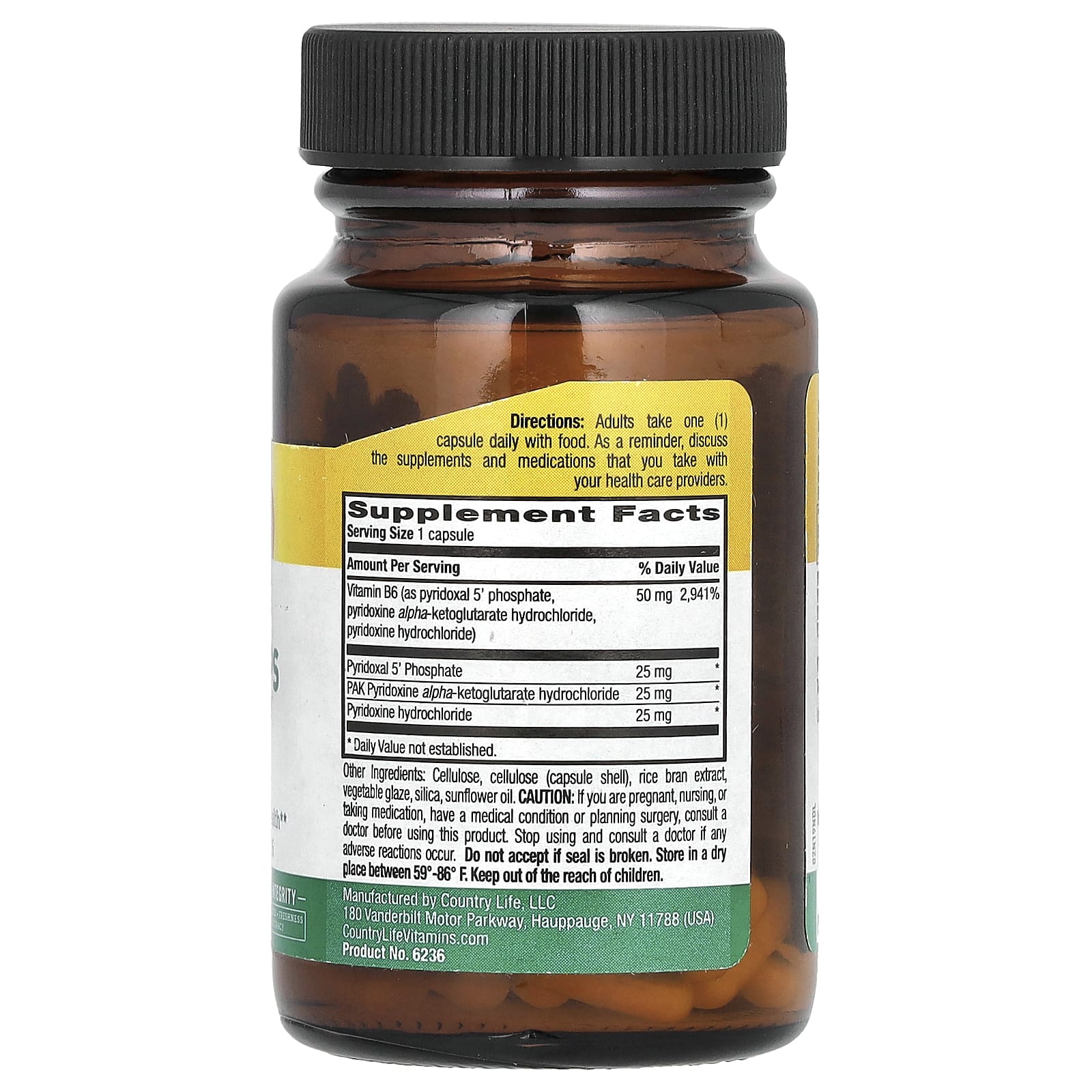 Country Life Coenzyme Active B6 Capsules - Vegan Energy Supplement - Image 2