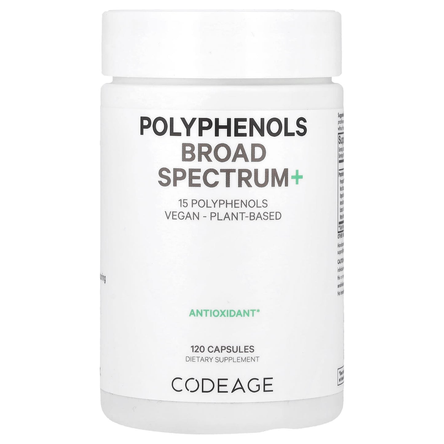 Unlock Polyphenol Power with CodeAge Broad Spectrum+ 120 Capsules - Image 1