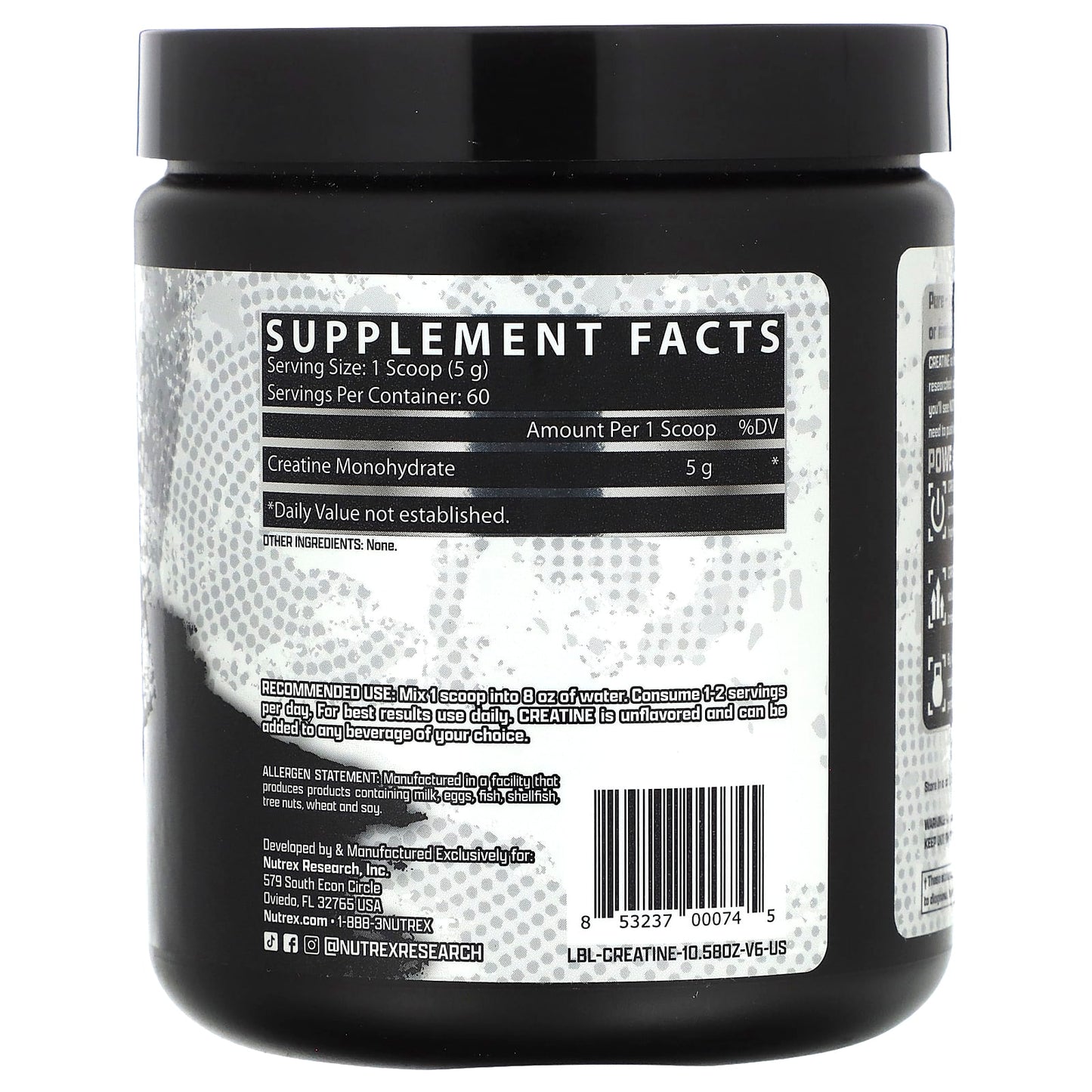 Nutrex Research, Creatine Monohydrate, Unflavored, 10.58 oz (300 g) - Image 2