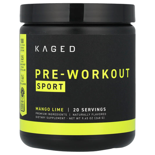Unlock Your Potential with Kaged Pre-Workout Sport - Mango Lime - Image 1