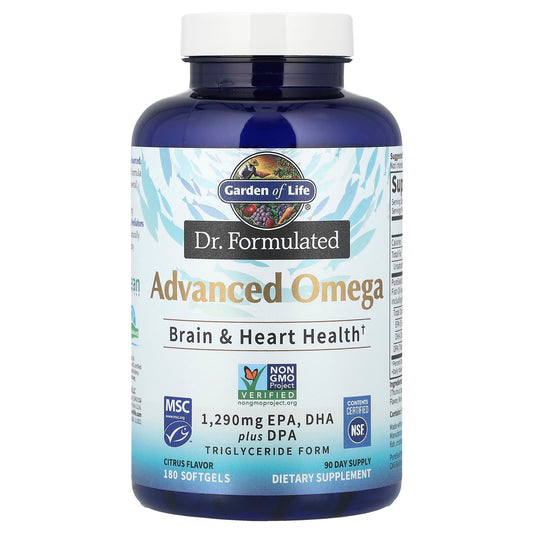 Garden of Life Advanced Omega-3 Citrus Softgels for Brain and Heart Health - Image 1