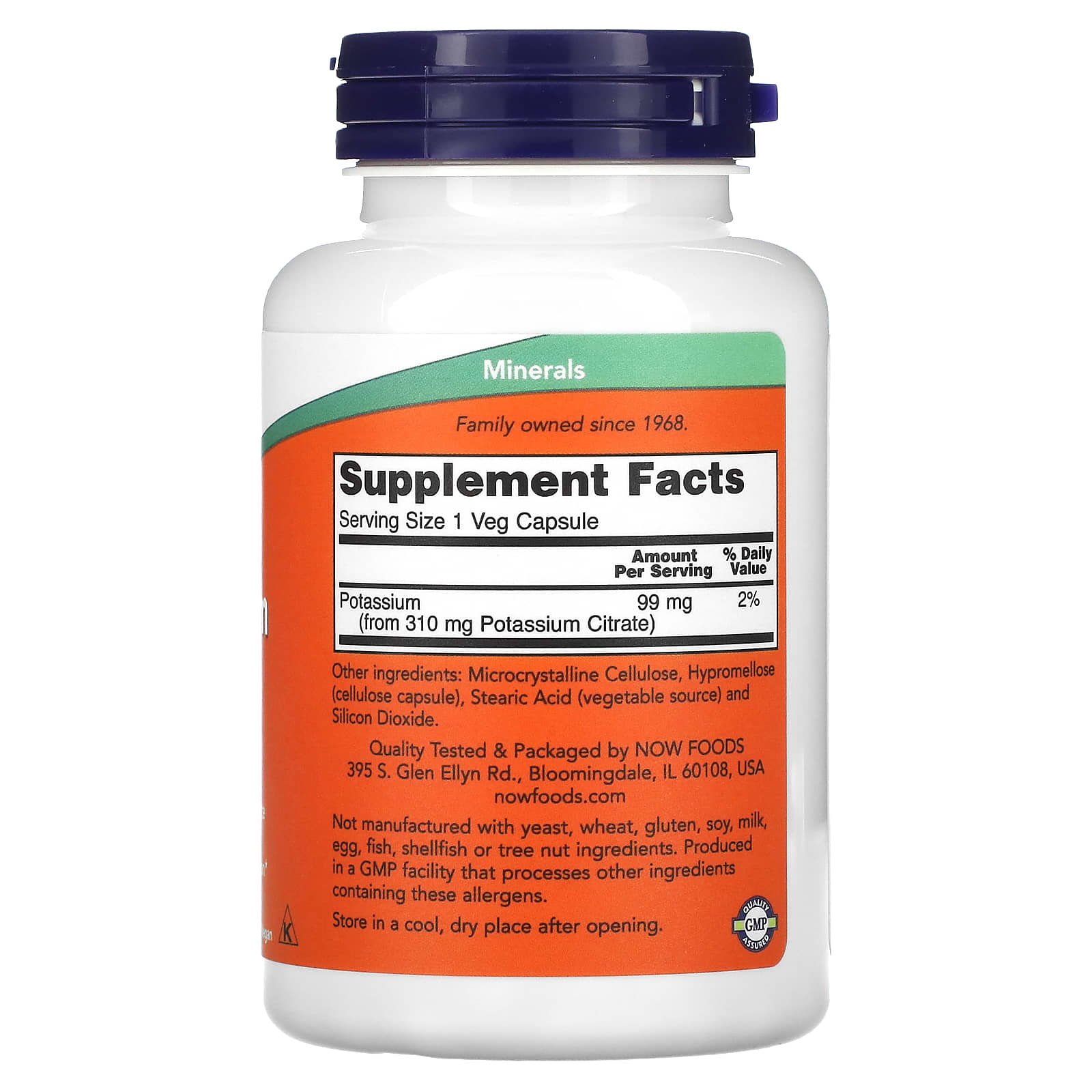 NOW Foods, Potassium Citrate, 99 mg, 180 Veg Capsules - Image 2
