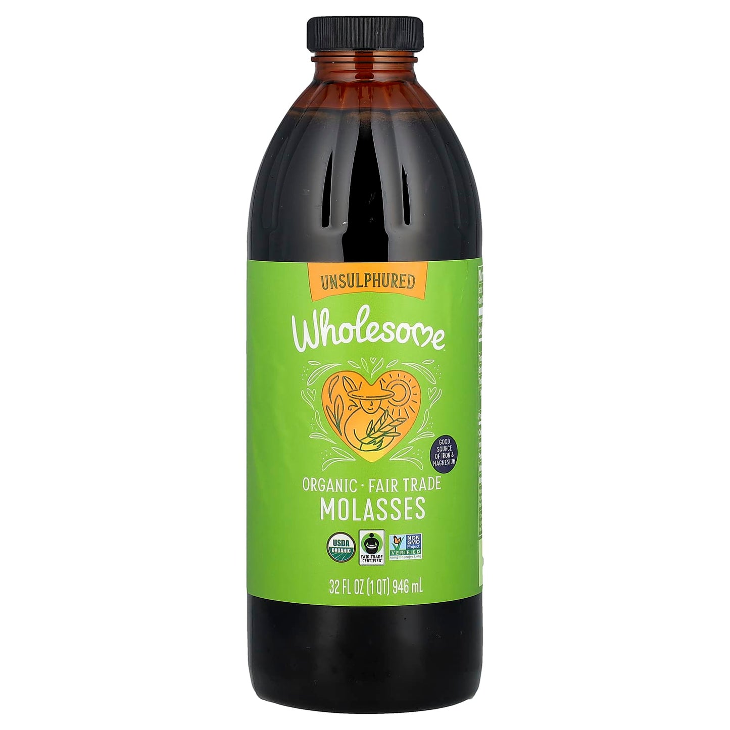 Wholesome Sweeteners, Organic Molasses, Unsulphured, 32 fl oz (946 ml) - Image 1
