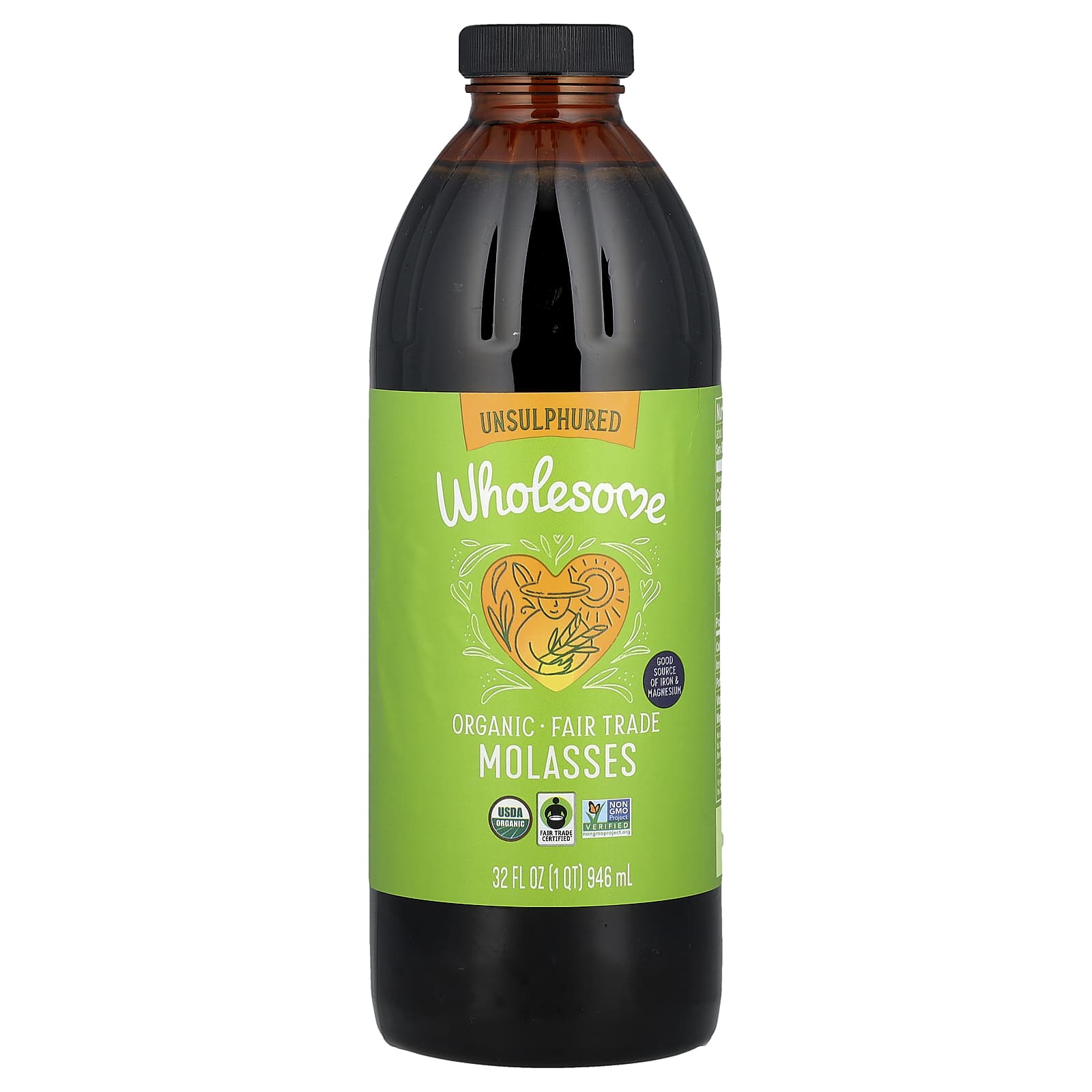 Wholesome Sweeteners, Organic Molasses, Unsulphured, 32 fl oz (946 ml) - Image 1