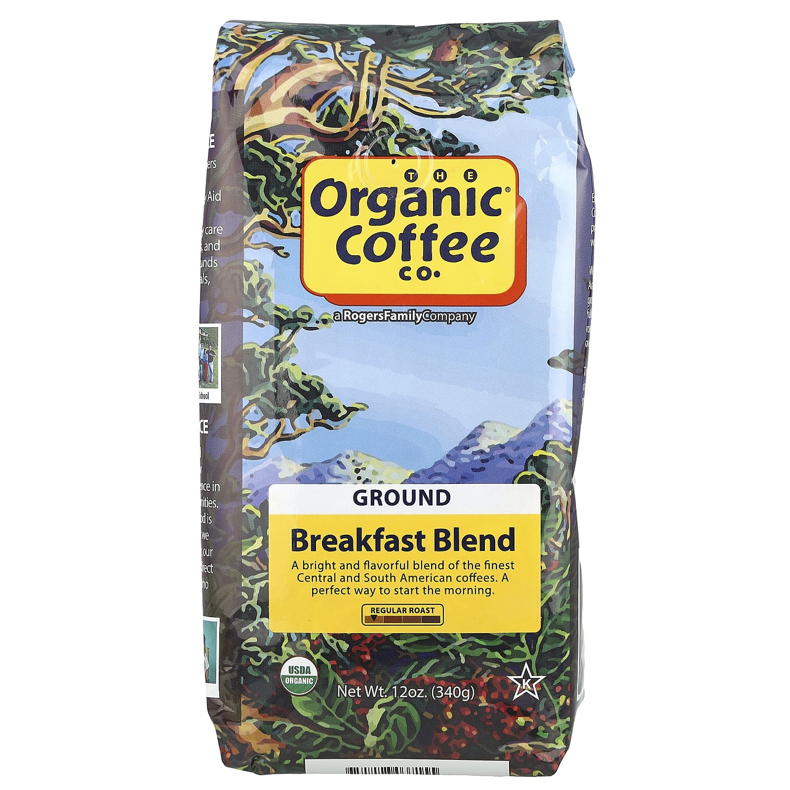 Organic Coffee Co., Breakfast Blend, Ground, Regular Roast, 12 oz (340 g) - Image 1