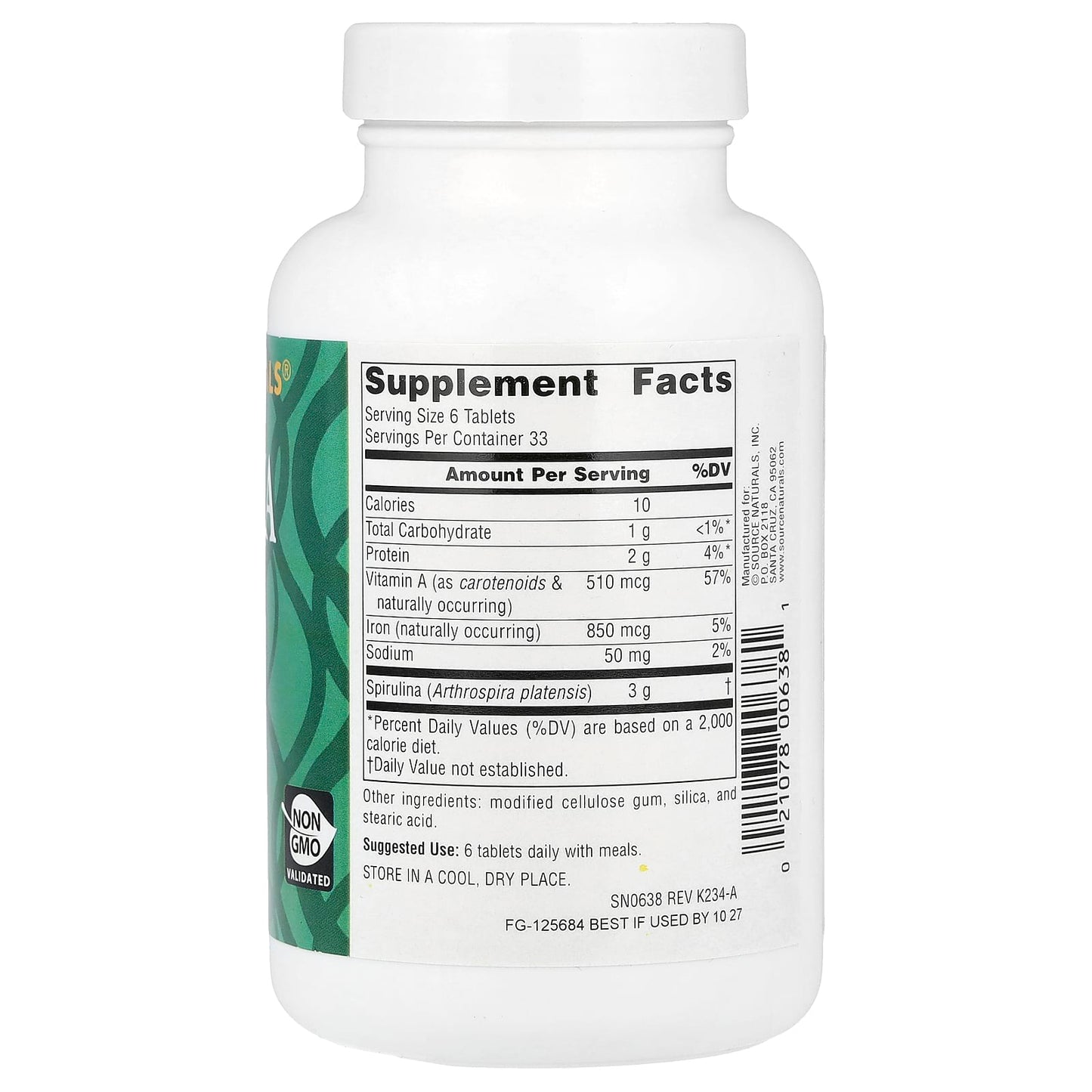 Source Naturals, Spirulina, 200 Tablets - Image 2
