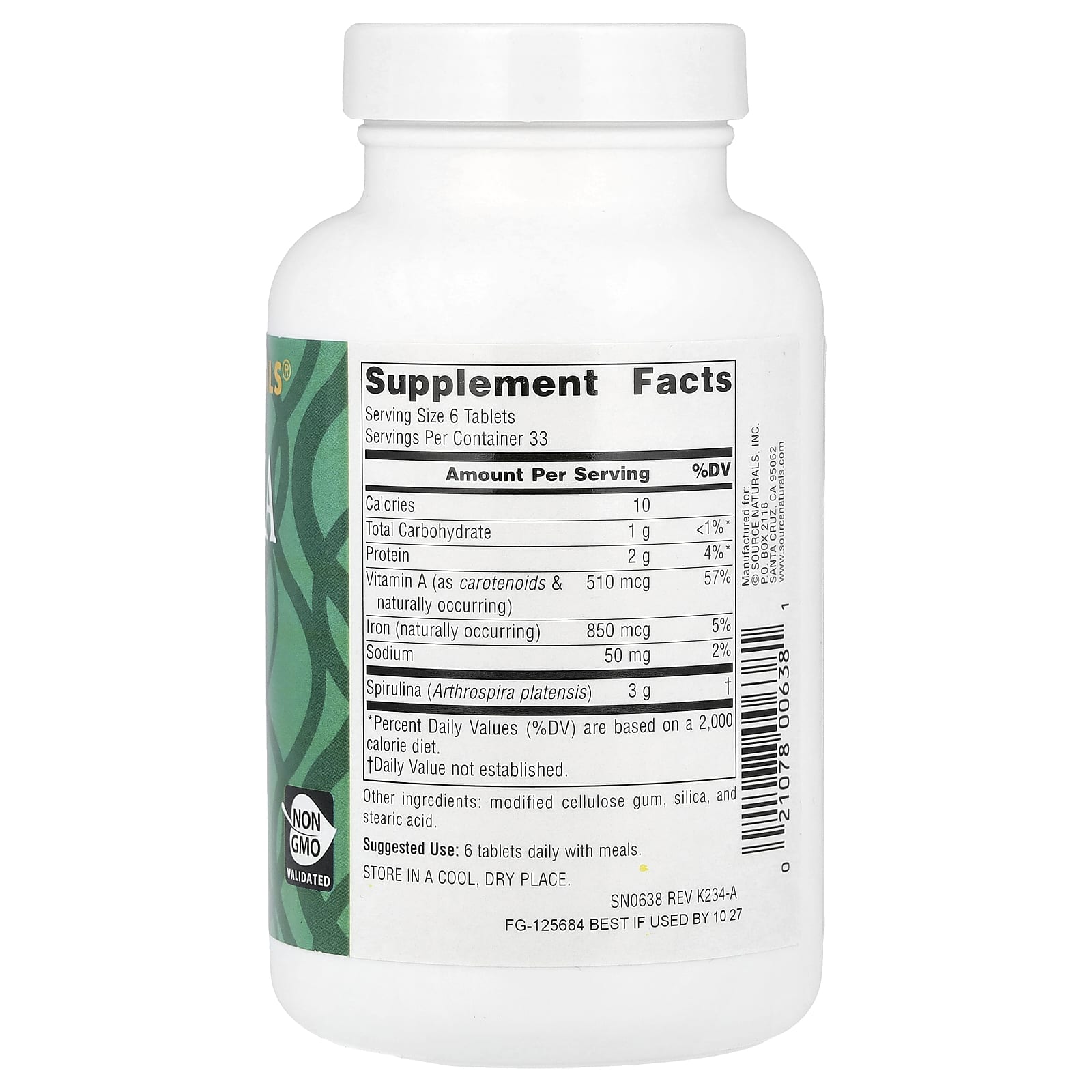 Source Naturals, Spirulina, 200 Tablets - Image 2