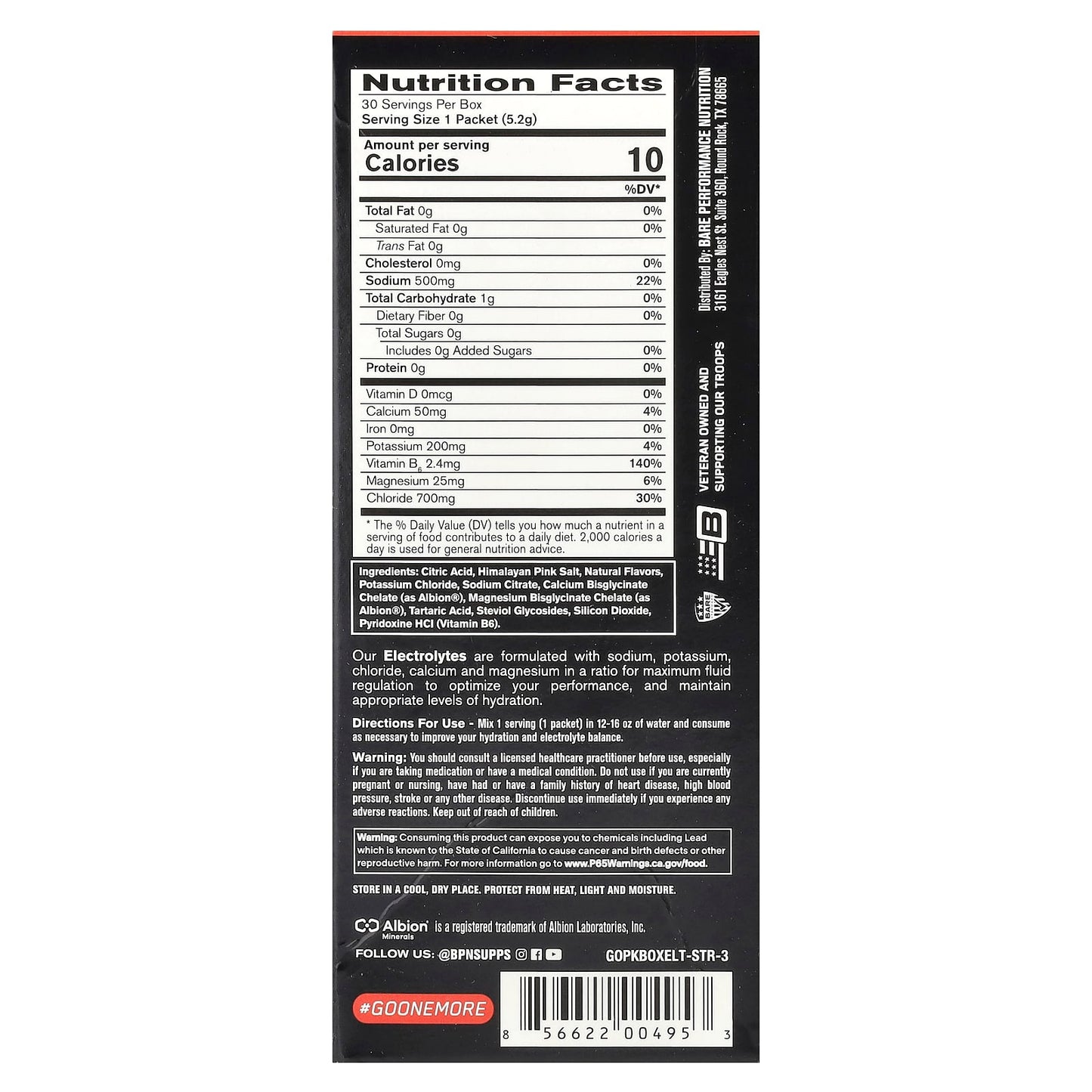 BPN Electrolyte Hydration Drink Mix, Strawberry, 30 Packets - Image 2
