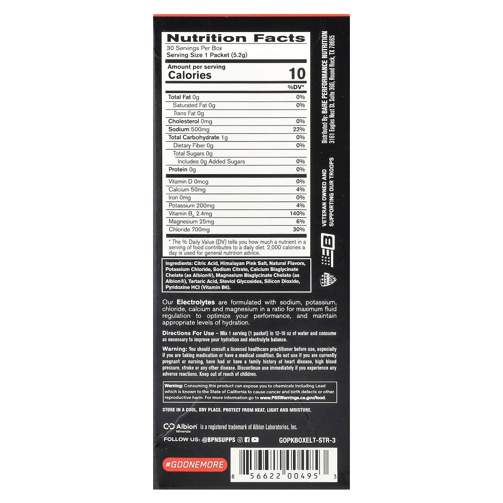 BPN Electrolyte Hydration Drink Mix, Strawberry, 30 Packets - Image 2