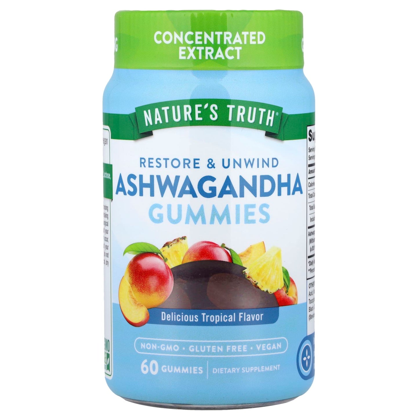 Nature's Truth, Ashwagandha Gummies, Delicious Tropical, 60 Gummies (16.67 mg per Gummy) - Image 1