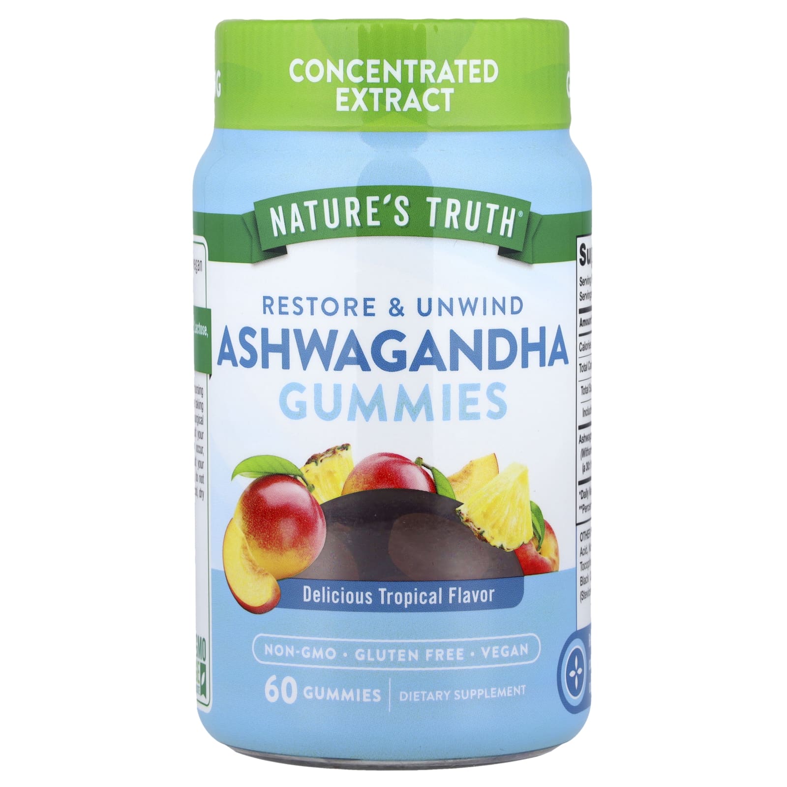 Nature's Truth, Ashwagandha Gummies, Delicious Tropical, 60 Gummies (16.67 mg per Gummy) - Image 1