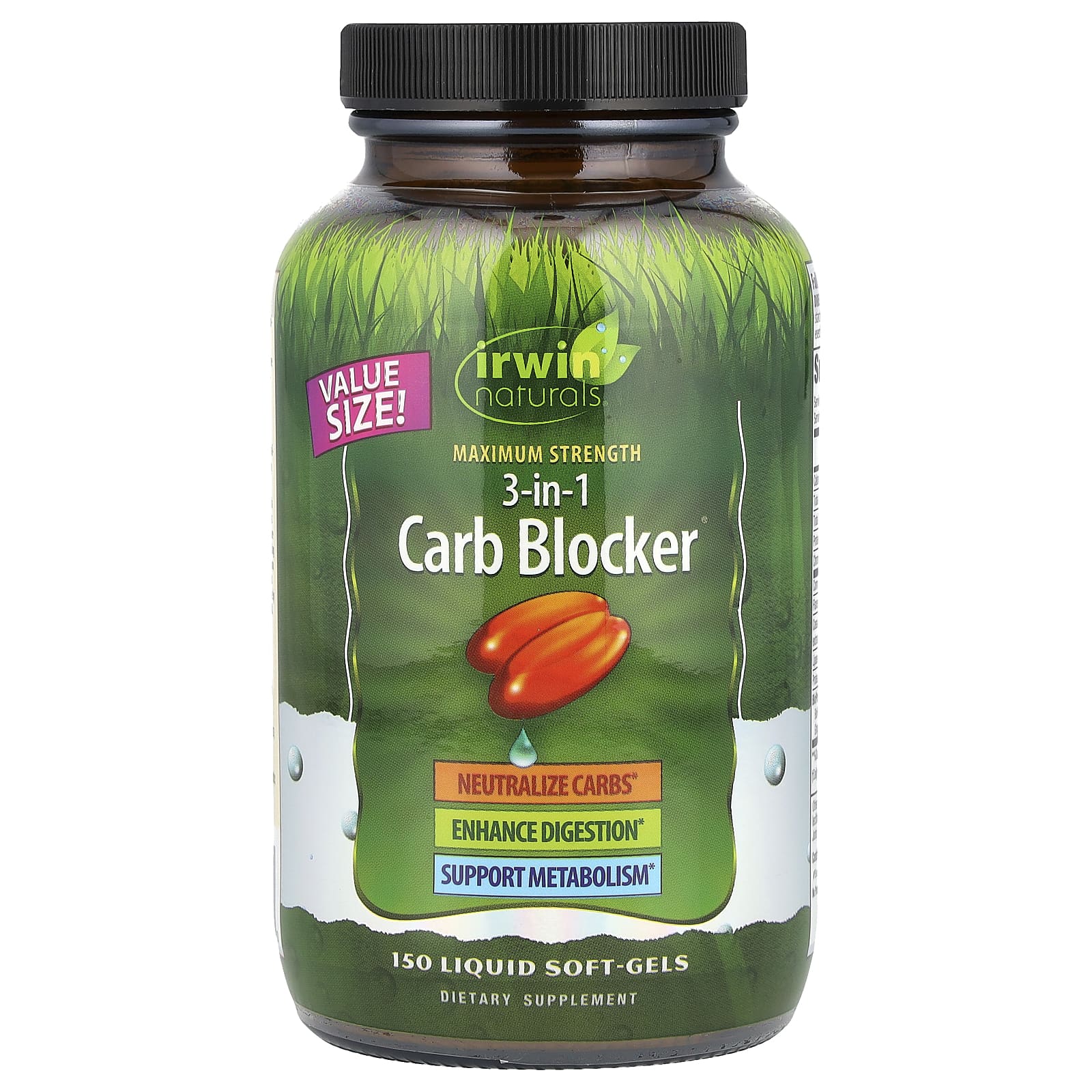 Maximum Strength Carb Blocker by Irwin Naturals - 150 Liquid Soft-Gels - Image 1