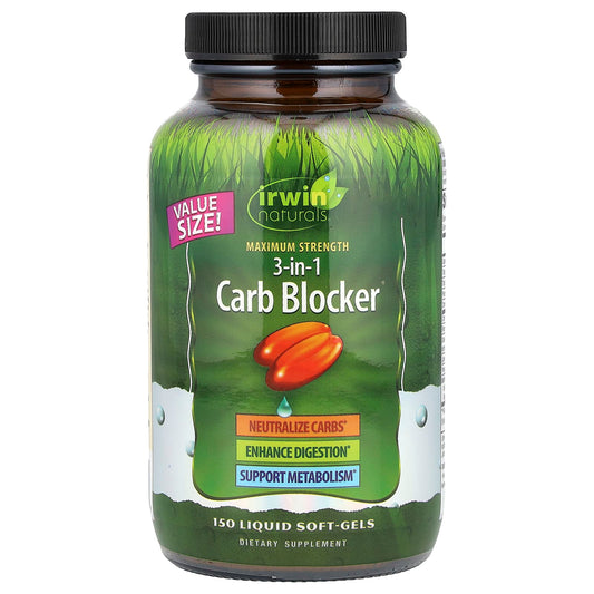 Maximum Strength Carb Blocker by Irwin Naturals - 150 Liquid Soft-Gels - Image 1
