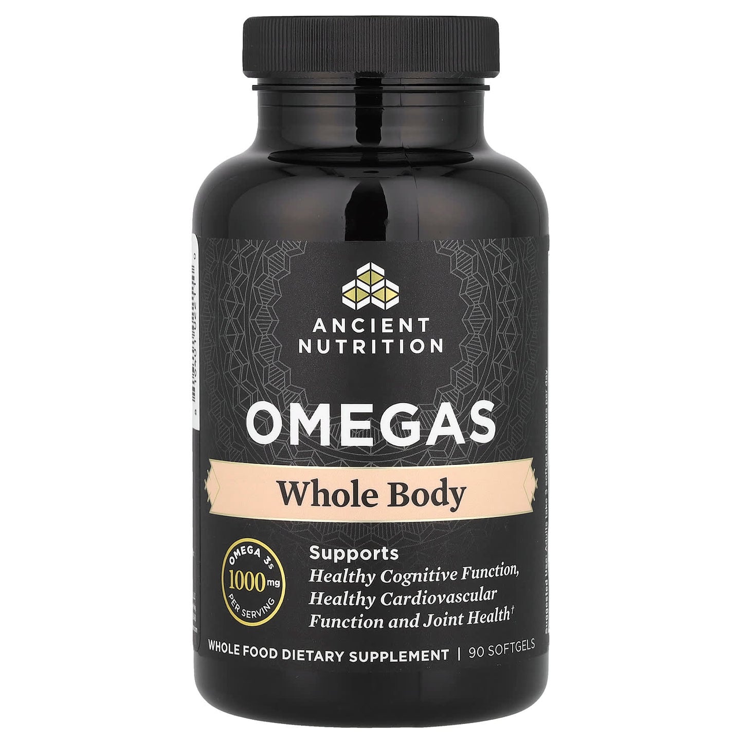 Whole Body Omega 3s Supplement by Ancient Nutrition, 90 Softgels - Image 1