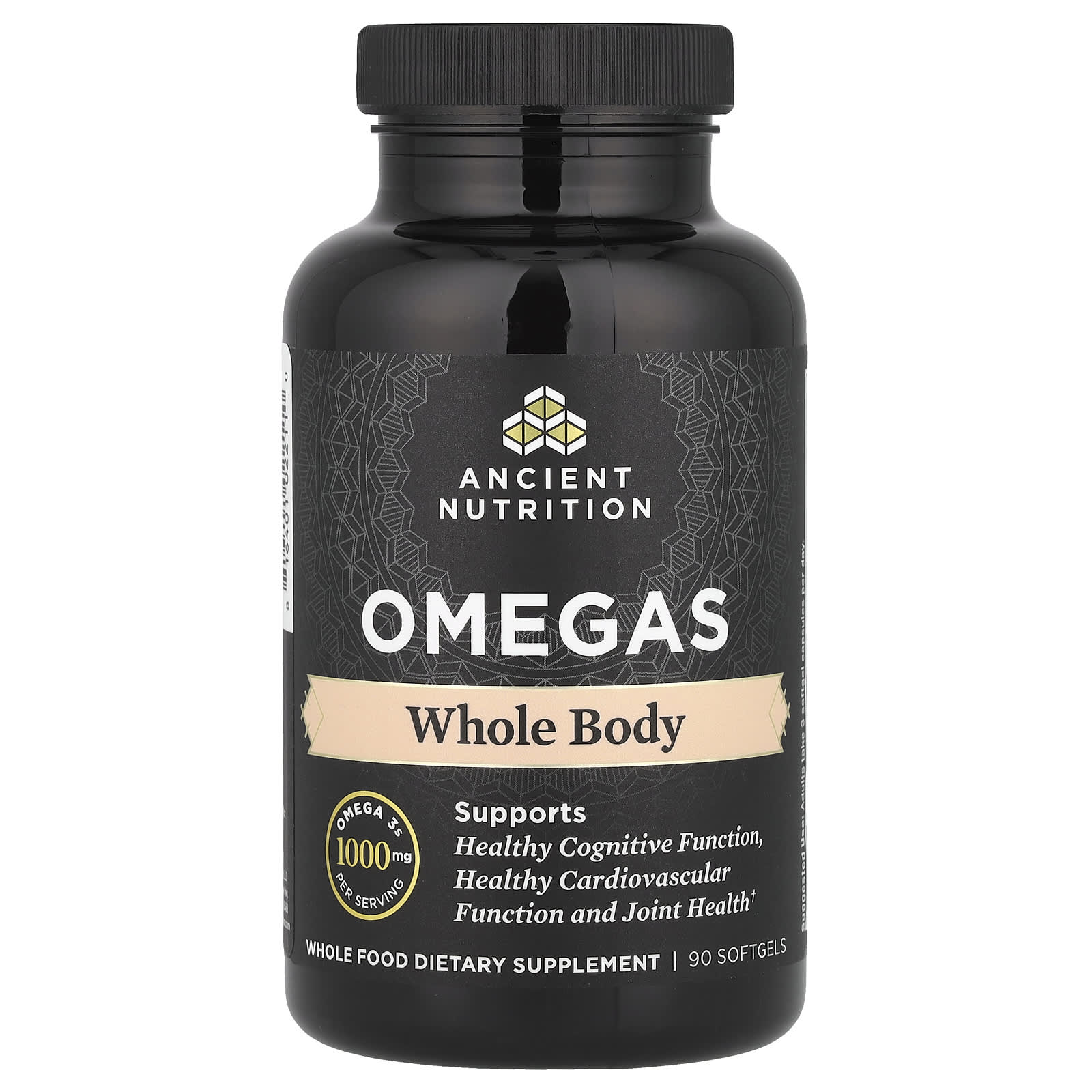 Whole Body Omega 3s Supplement by Ancient Nutrition, 90 Softgels - Image 1