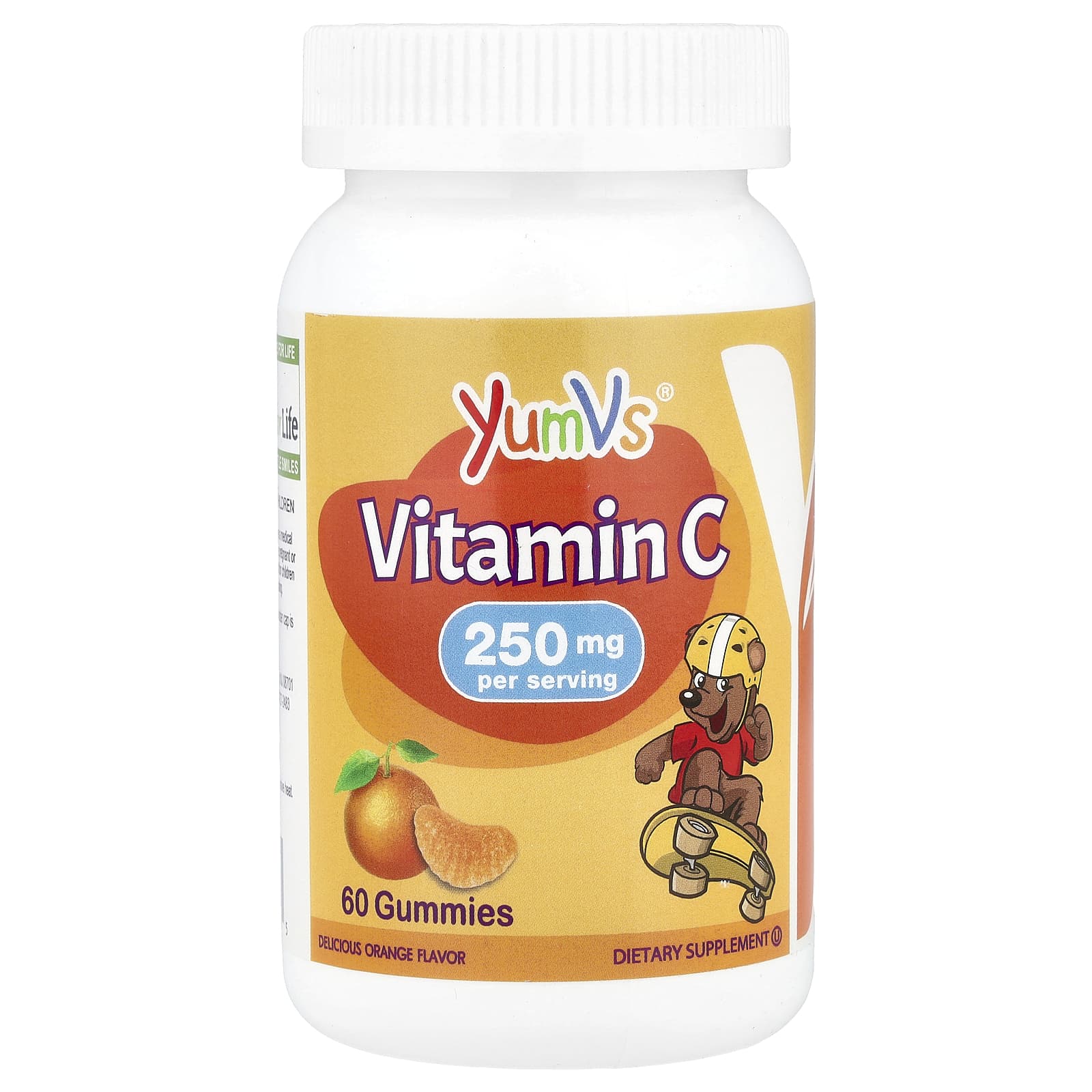 YumVs, Kids, Vitamin C Gummies, Delicious Orange, 250 mg, 60 Gummies - Image 1