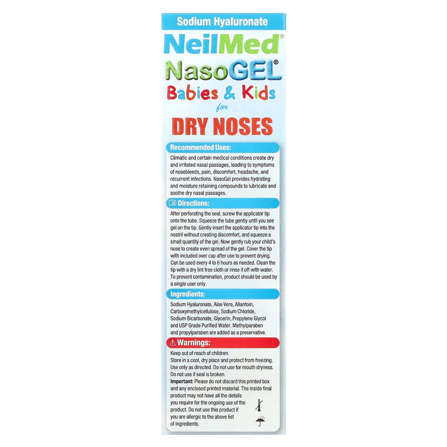 NeilMed, Babies & Kids, NasoGel®, For Dry Noses, 1 oz (28.4 g)