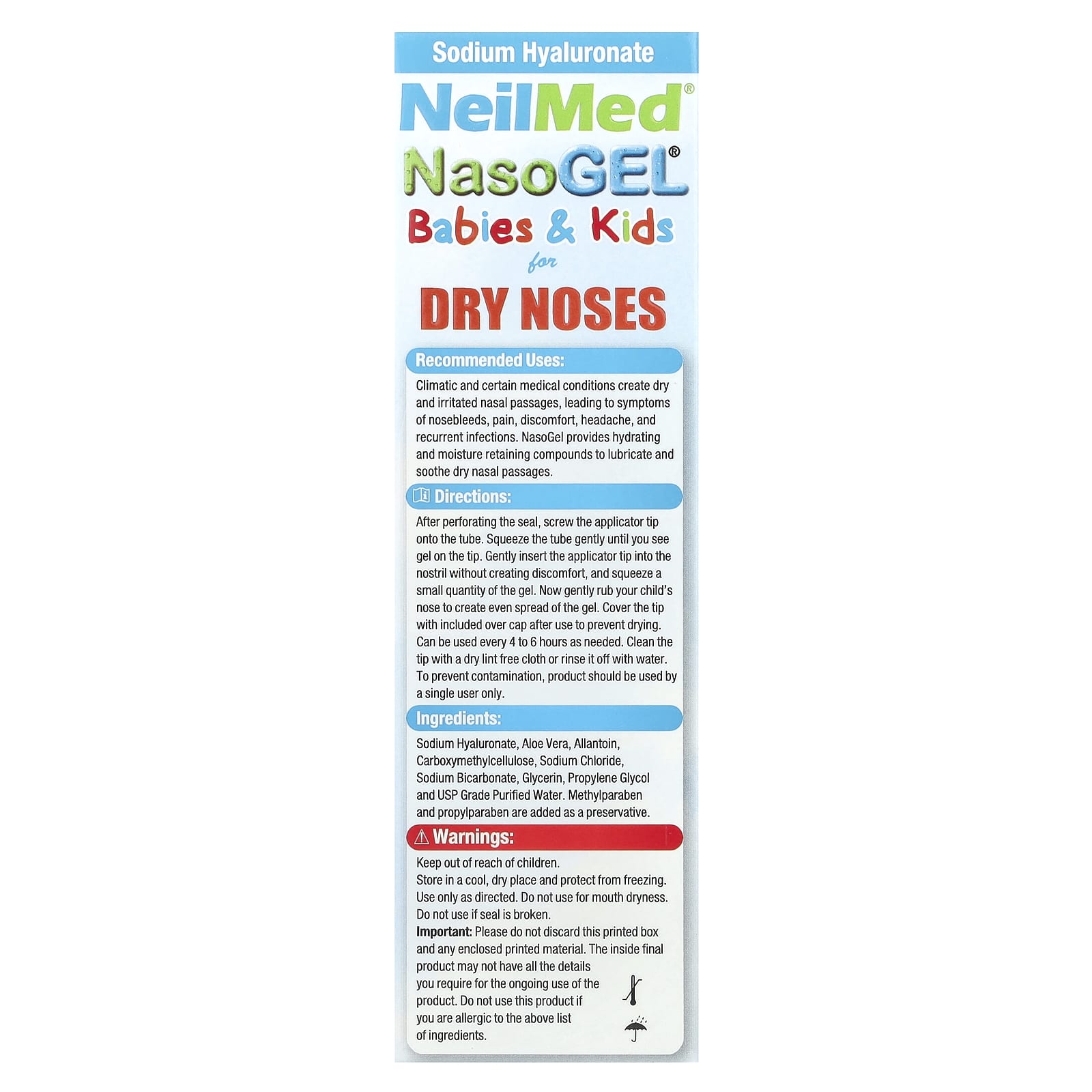 NeilMed, Babies & Kids, NasoGel®, For Dry Noses, 1 oz (28.4 g)