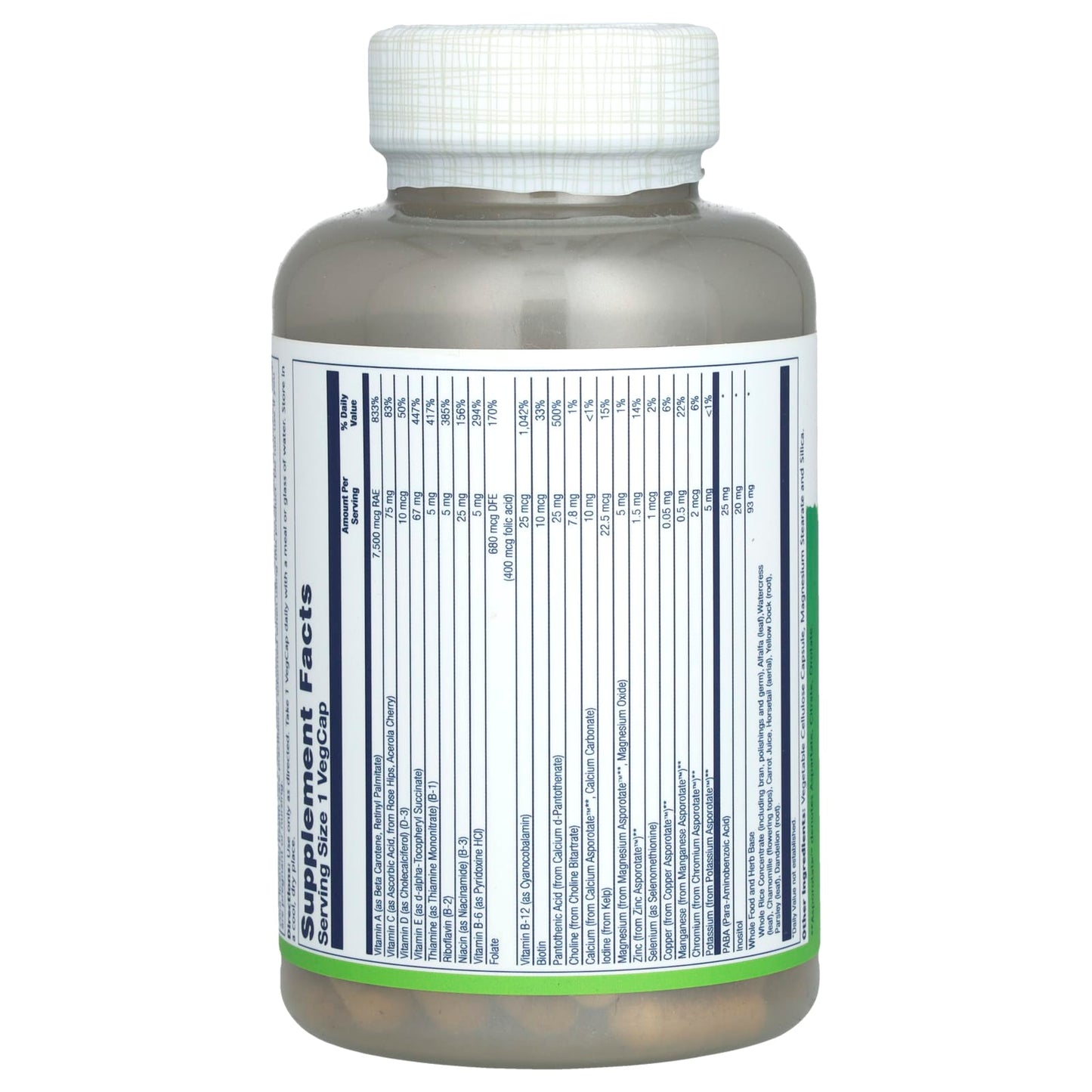 Solaray, Once Daily High Energy, Multivitamin, Iron Free, 120 VegCaps - Image 2