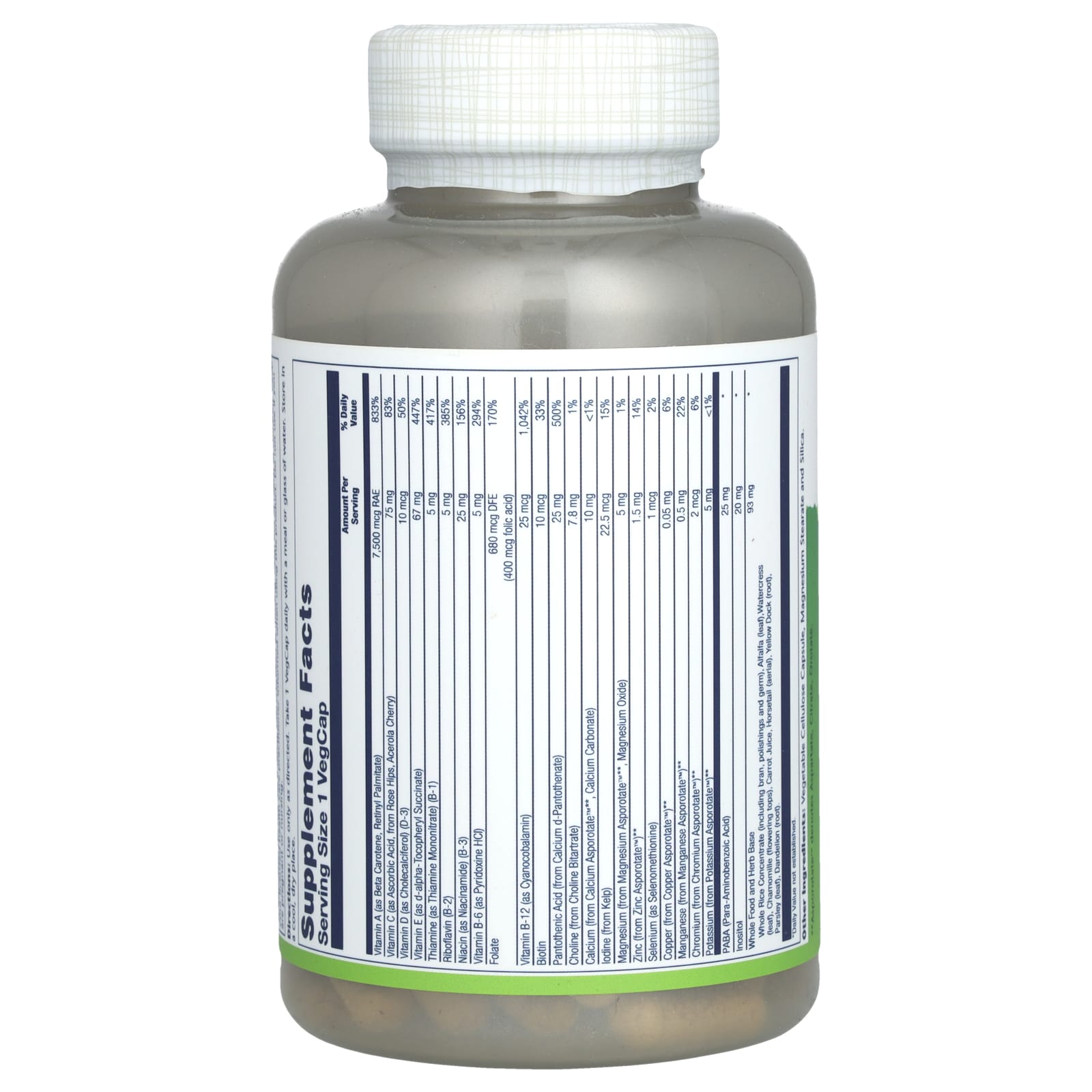 Solaray, Once Daily High Energy, Multivitamin, Iron Free, 120 VegCaps - Image 2