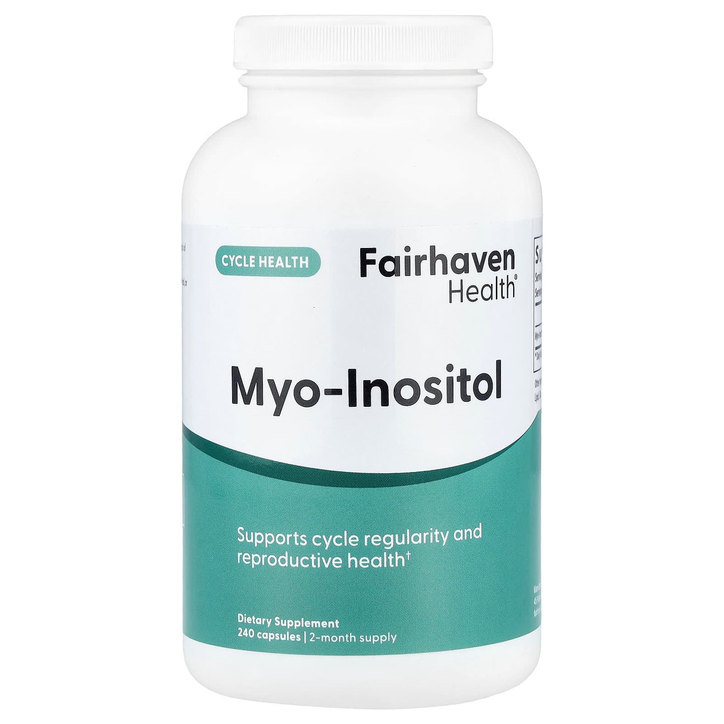 Fairhaven Health Myo-Inositol for Cycle Regularity, 240 Capsules - Image 1