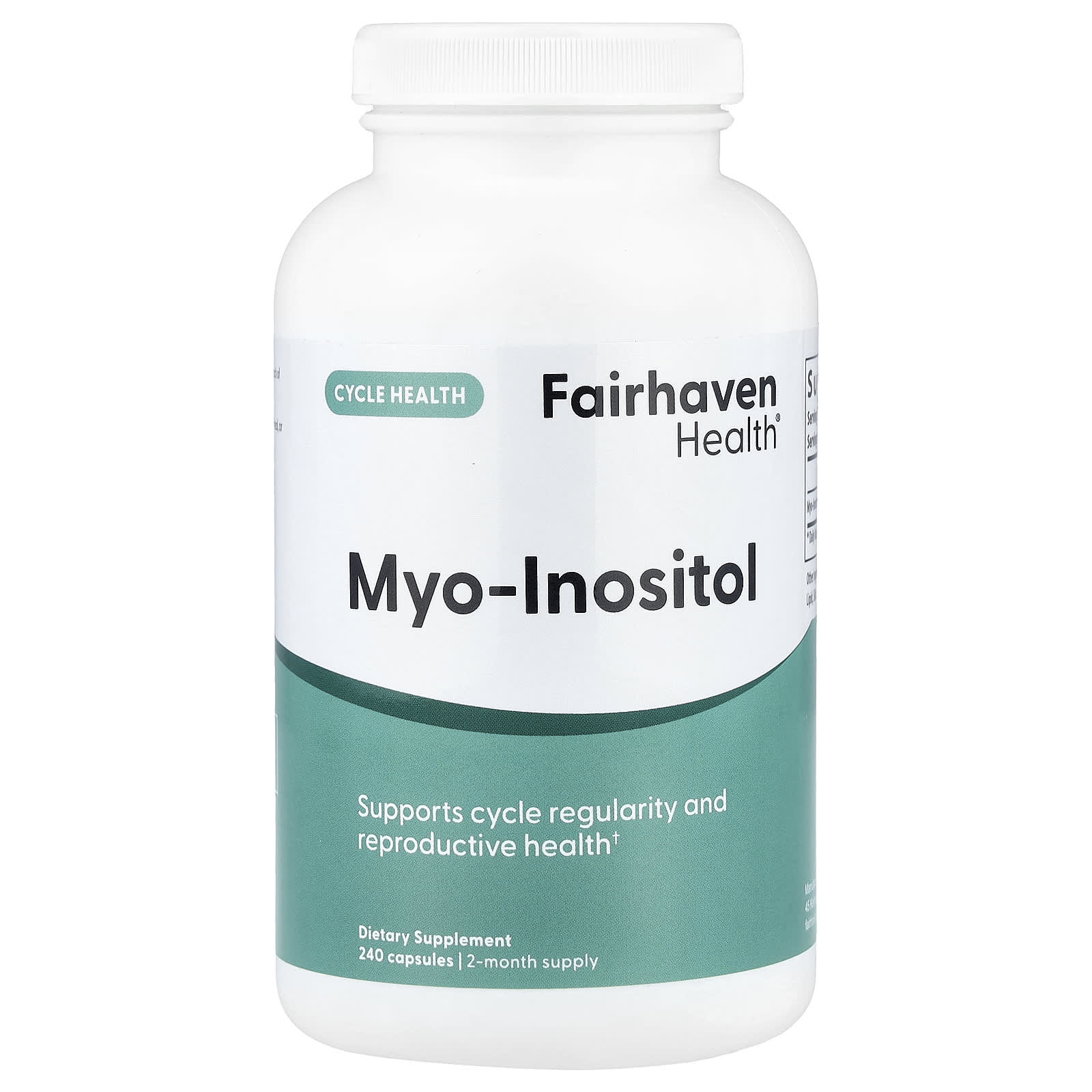 Fairhaven Health Myo-Inositol for Cycle Regularity, 240 Capsules - Image 1