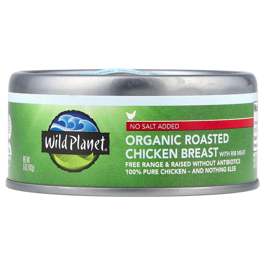 Wild Planet, Organic Roasted Chicken Breast With Rib Meat, No Salt Added, 5 oz (142 g) - Image 1