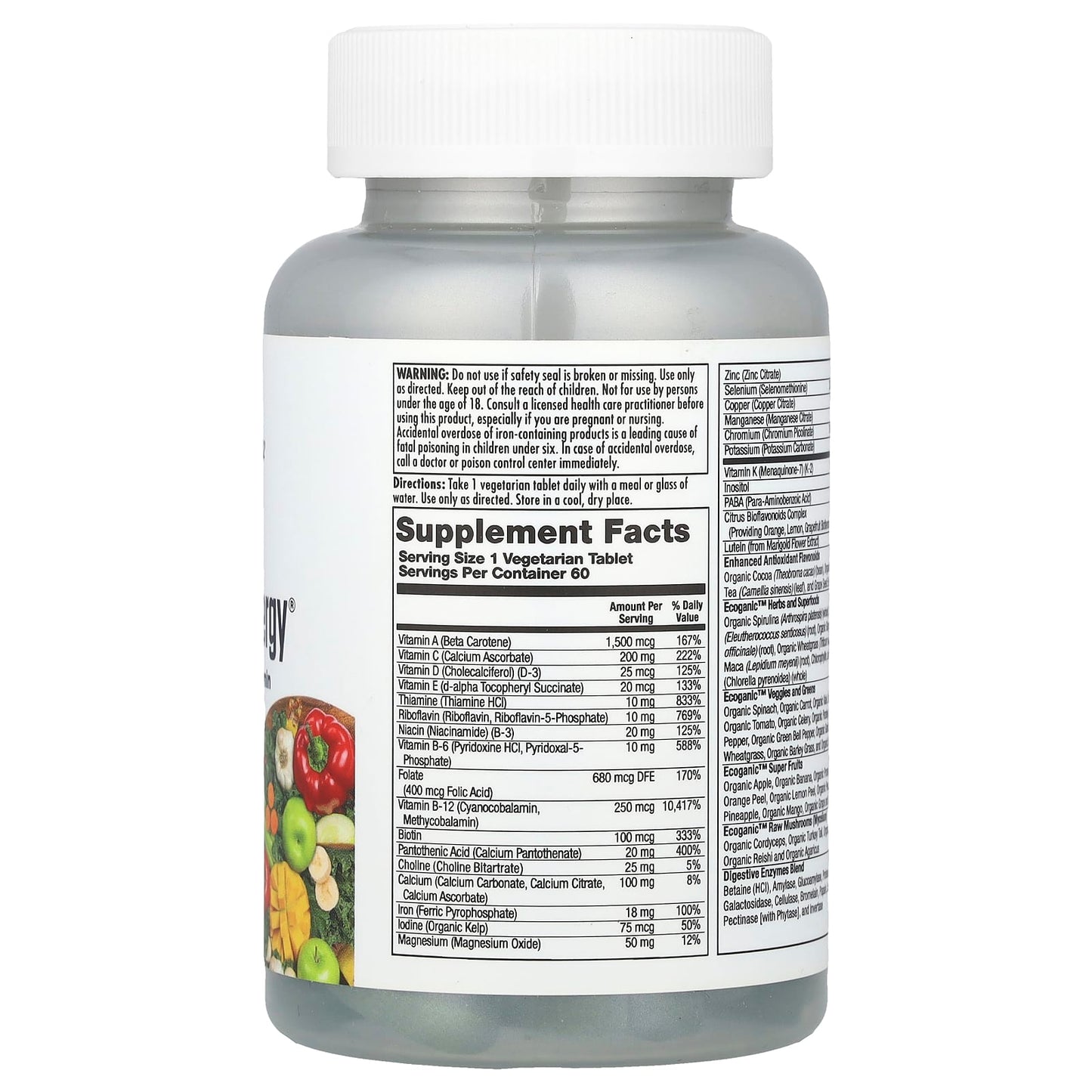 KAL, Enhanced Energy®, Whole Food Multivitamin, 60 VegTabs - Image 2