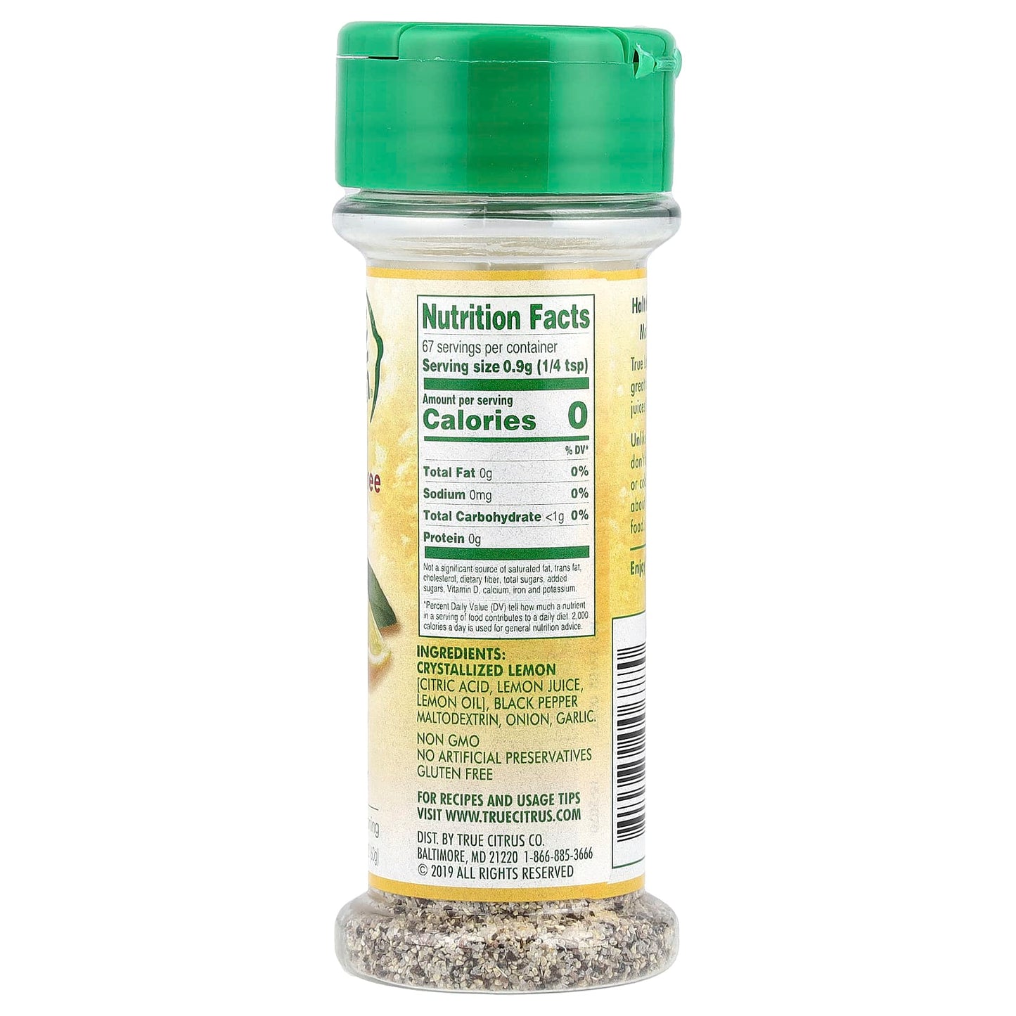 True Citrus, True Lemon®, Crystallized Lemon Pepper, 2.12 oz (60 g) - Image 2