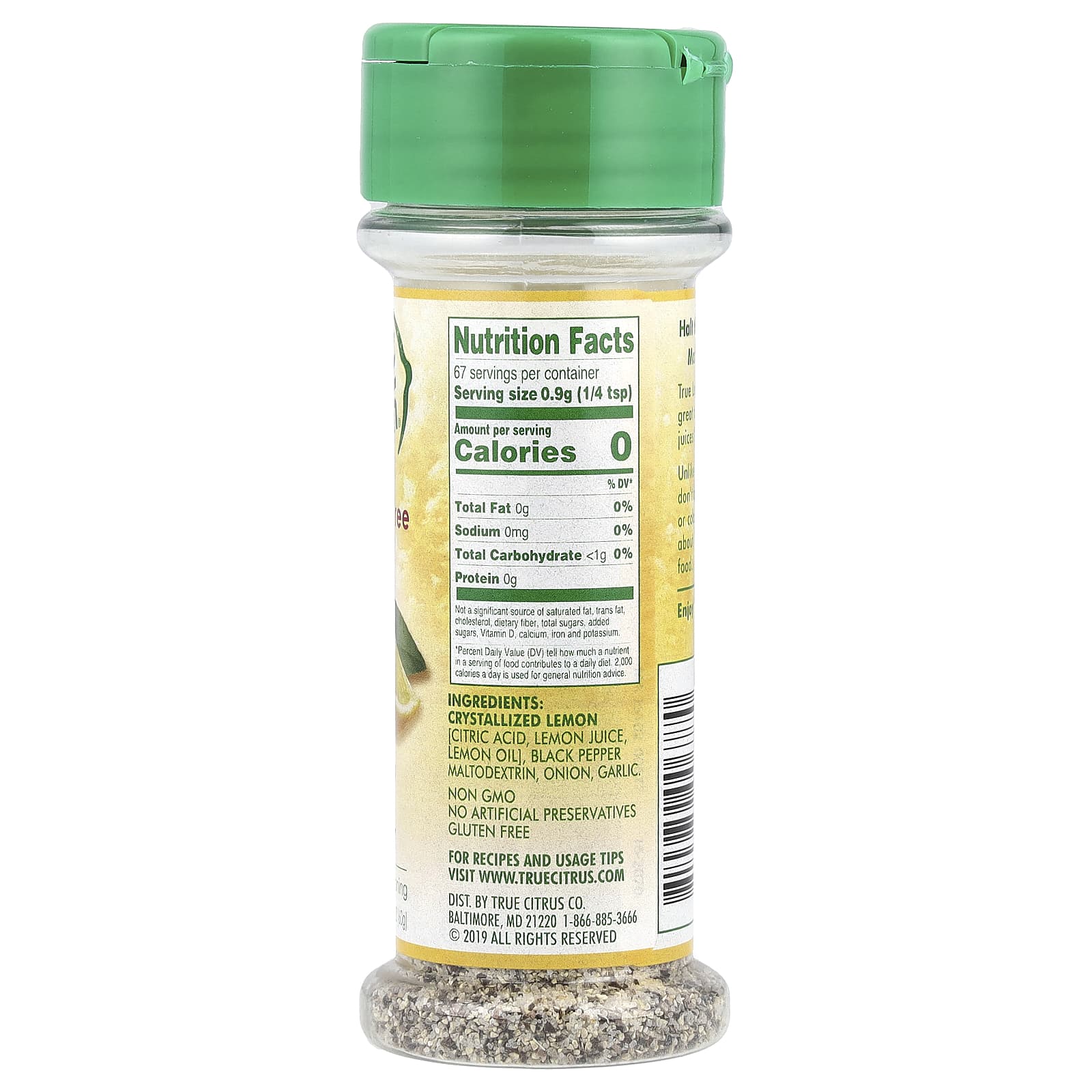 True Citrus, True Lemon®, Crystallized Lemon Pepper, 2.12 oz (60 g) - Image 2